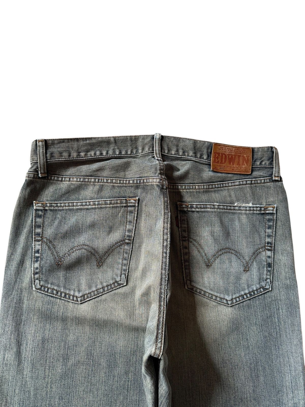 Edwin Vintage Edwin 503 Rusty Wash Distress Loose Jeans Size US 34 / EU 50 - 4 Thumbnail