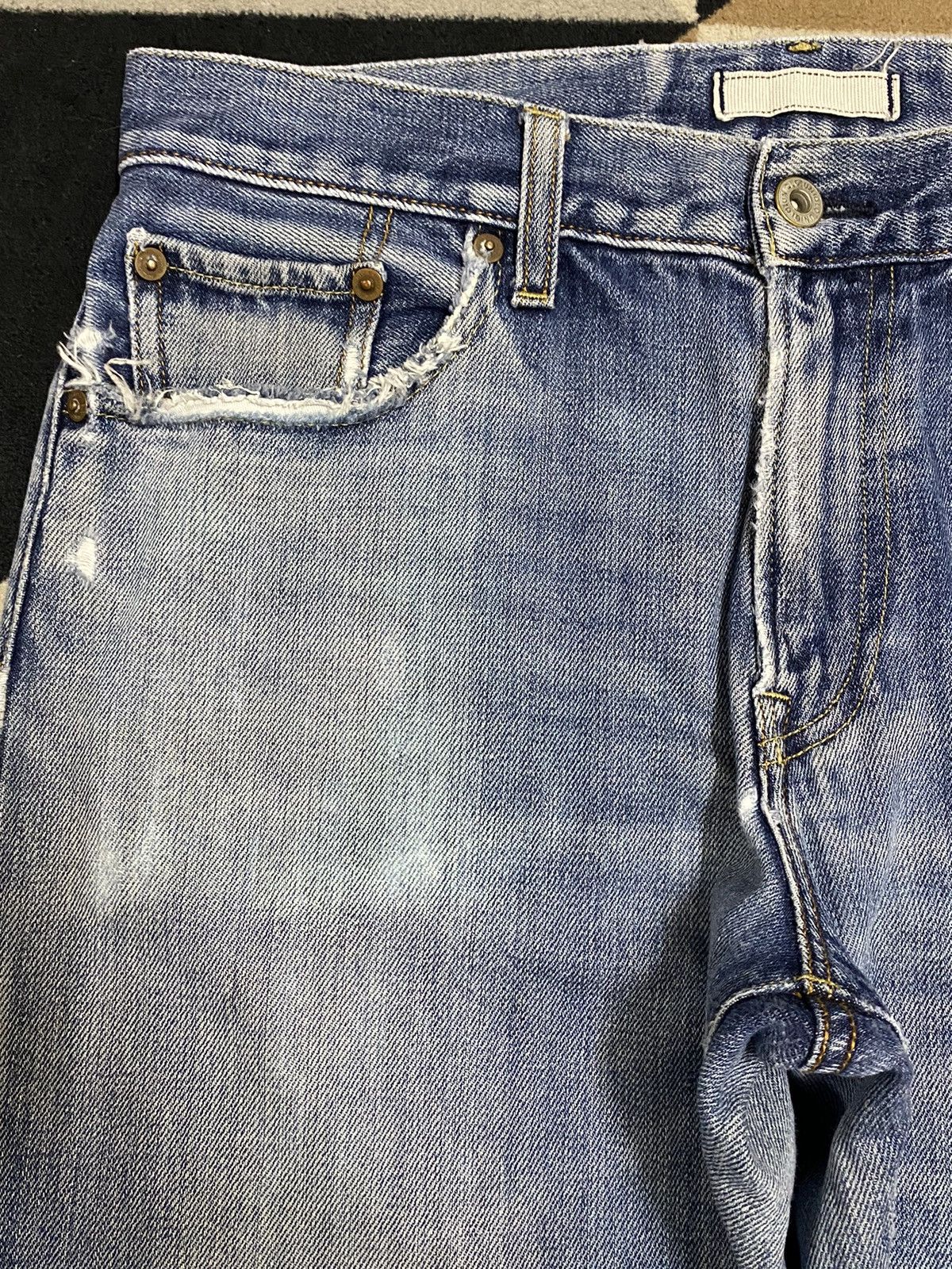 Japanese Brand Vintage Uniqlo Blue Wash Distressed Jeans Size US 32 / EU 48 - 9 Thumbnail