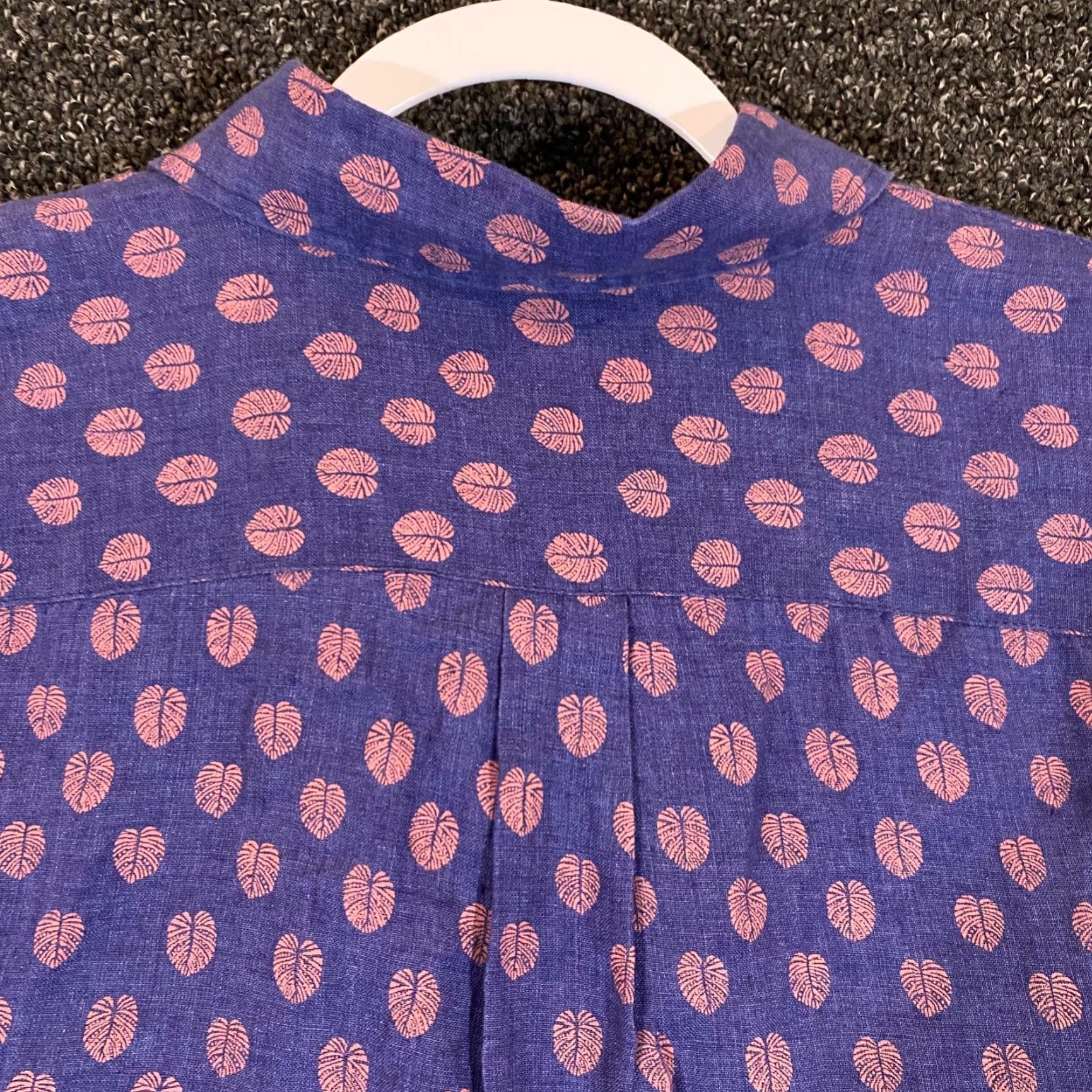 Peter Millar Peter Millar Shirt Mens XL Blue Fern Floral Linen Button-Up Outdoors S/S Size US XL / EU 56 / 4 - 8 Thumbnail