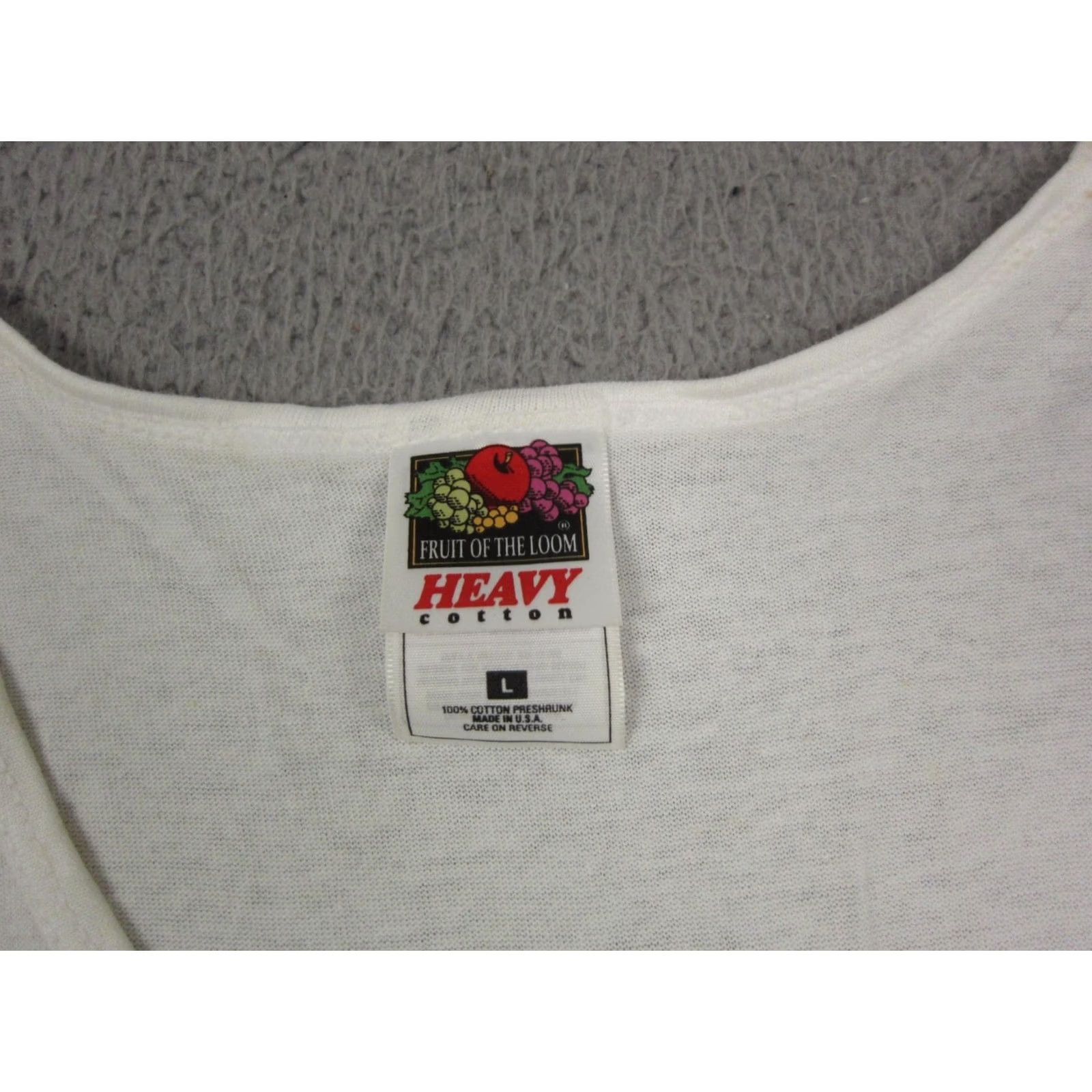 Fruit Of The Loom VINTAGE Fruit of the Loom Cycling Shirt Adult L White Tank Bike Ride 90s Logo Mens Size US L / EU 52-54 / 3 - 5 Thumbnail