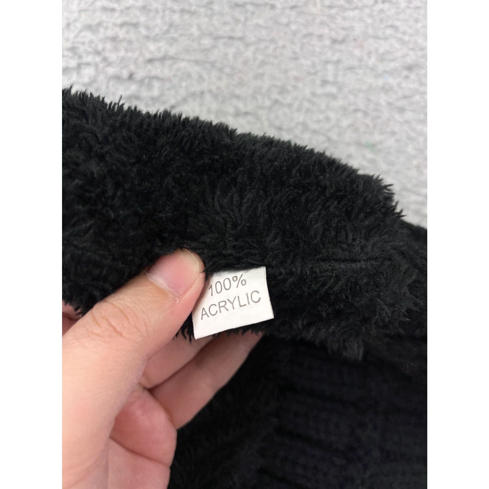 Vintage Lined Knit Beanie Hat Adult One Size Black Acrylic Winter Snow Ski Unbranded Size ONE SIZE - 5 Thumbnail