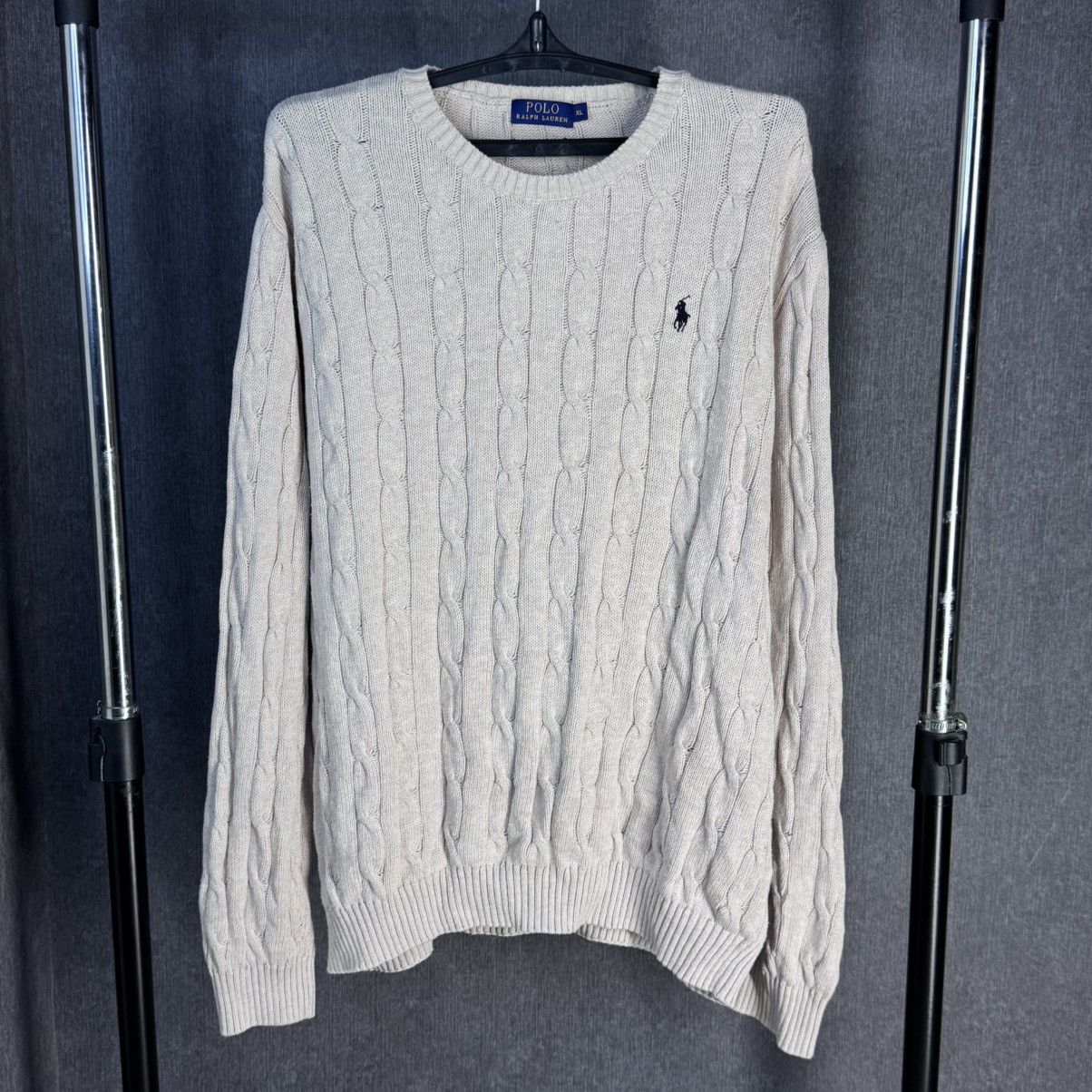 Polo Ralph Lauren Polo Ralph Lauren Cable Knit Cotton Biege Sweater Size XL Size US XL / EU 56 / 4 - 1 Thumbnail