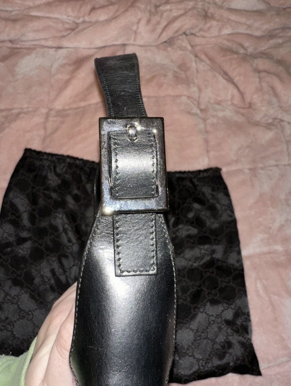 Gucci GUCCI - Vintage Pink Velvet Black Leather Trim Jackie Hobo Size ONE SIZE - 4 Thumbnail