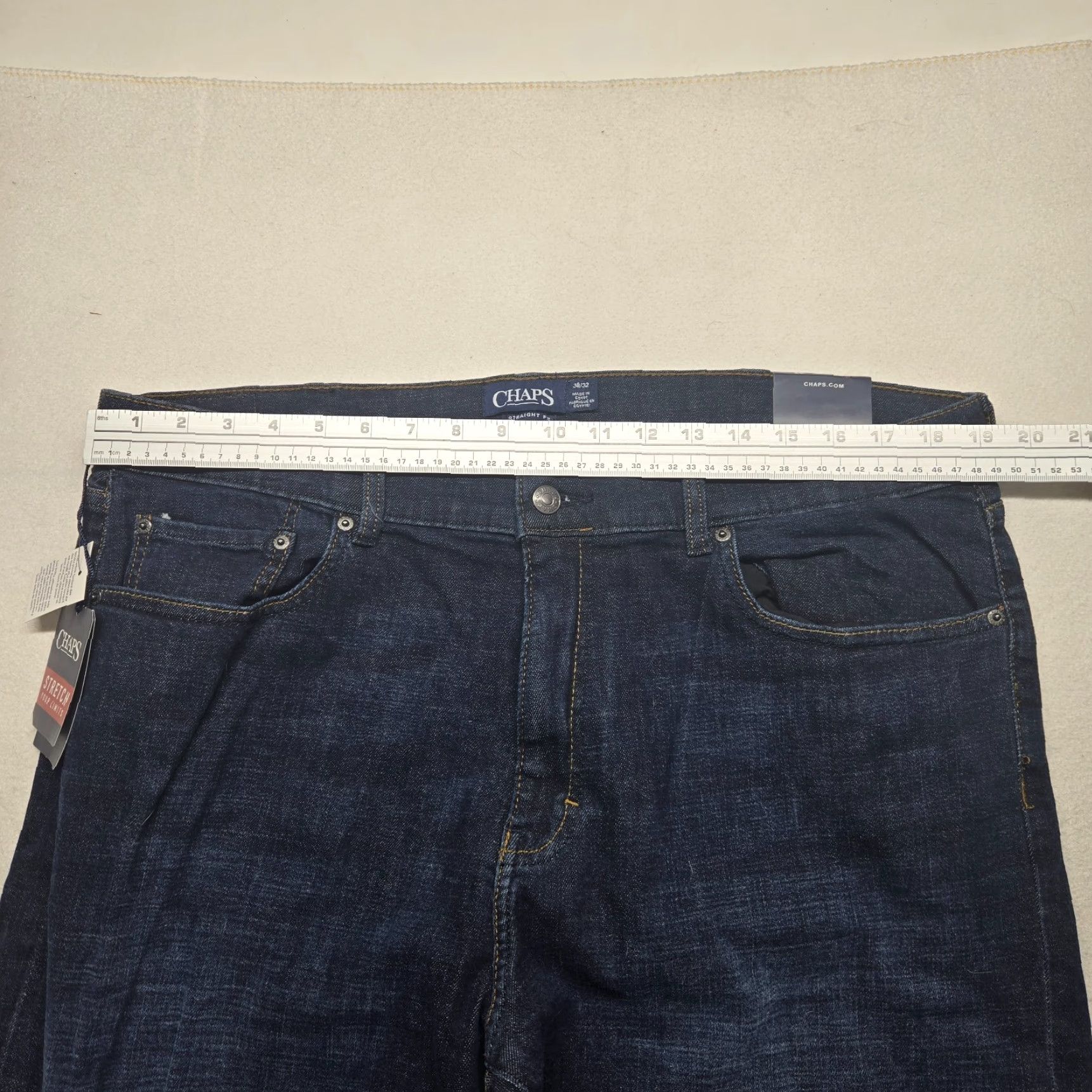 Chaps Chaps Jeans Dark Was Blue Jeans 38 x 32 Stretch Denim Retro 90s USA Pockets 5-Pocket Closure Button Zip Regular Mens Size US 38 / EU 54 - 5 Thumbnail