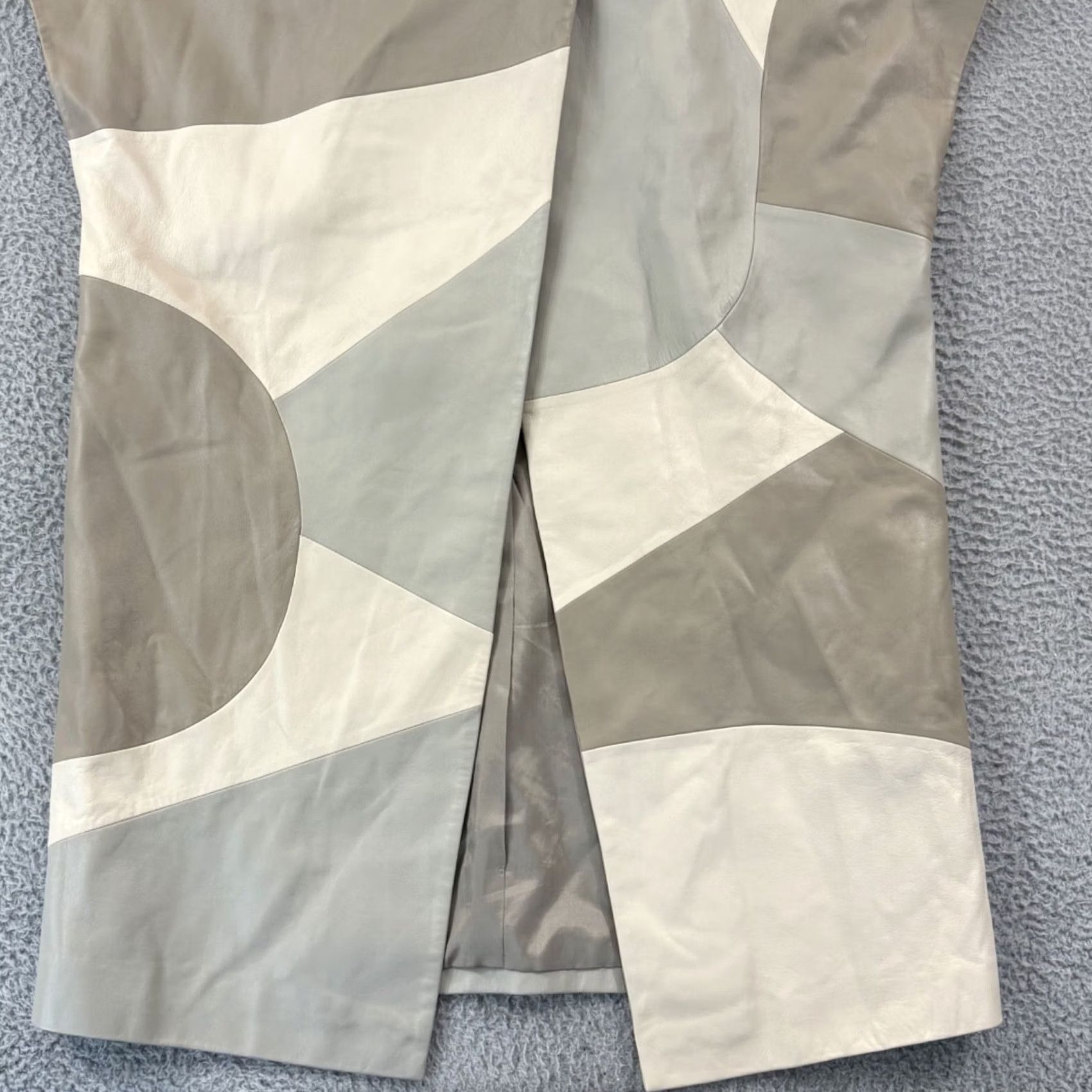 Escada VINTAGE Escada Coat Women 42 Geometric Long Leather Bohemian Lined Snap Casual Overcoat Larida Beige 42 Womens Size M / US 6-8 / IT 42-44 - 2 Thumbnail