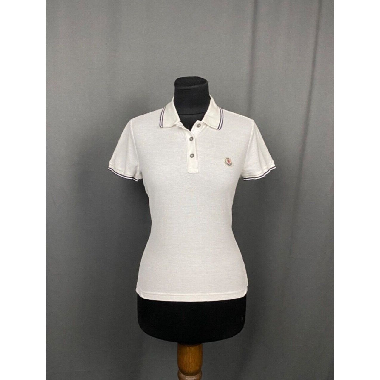 Moncler Moncler Maglia Women's White Polo T-Shirt Size XS Size XS / US 0-2 / IT 36-38 - 1 Thumbnail