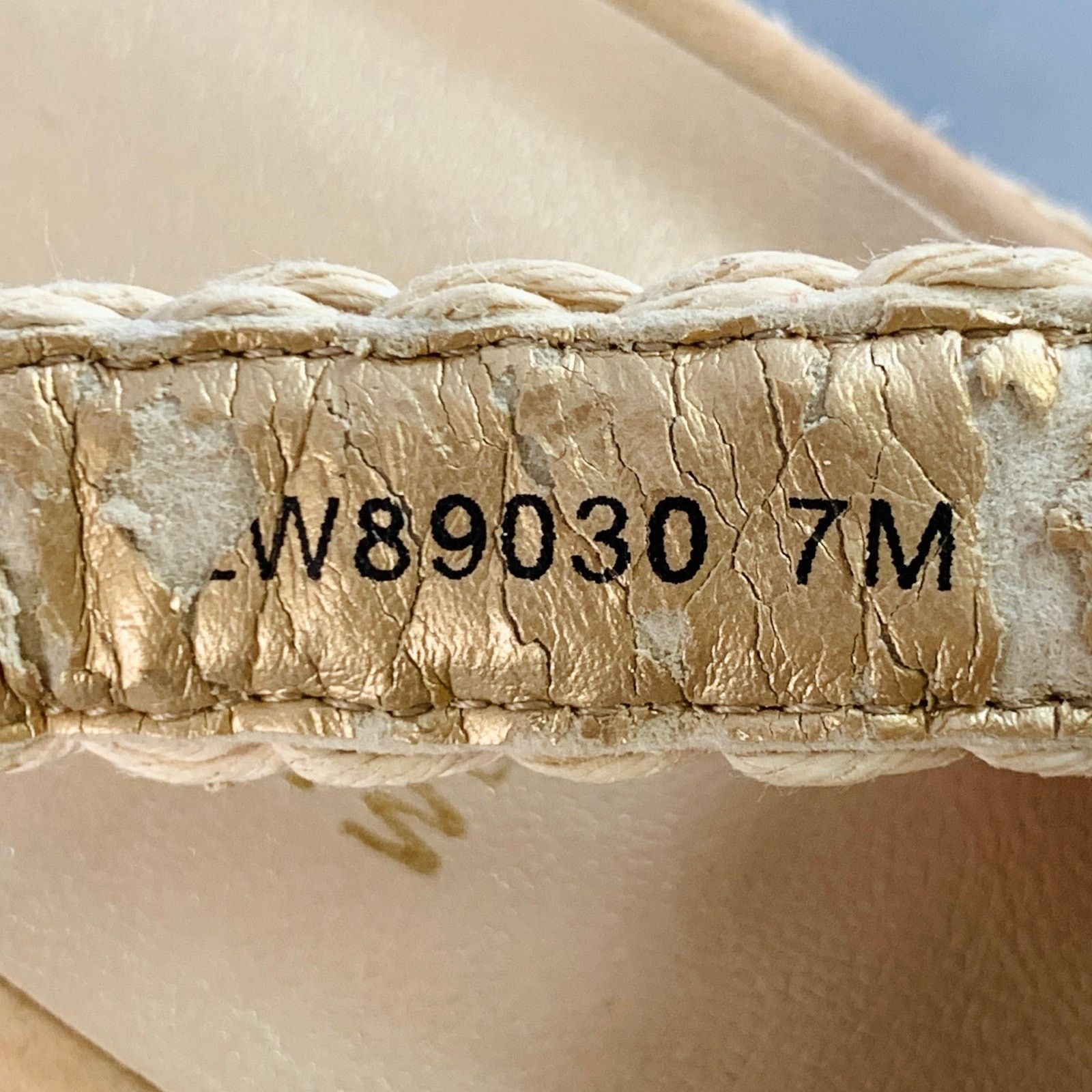 Stuart Weitzman STUART WEITZMAN 7 Beige Natural Metallic Espadrille Sandals Size US 7 / IT 37 - 8 Thumbnail