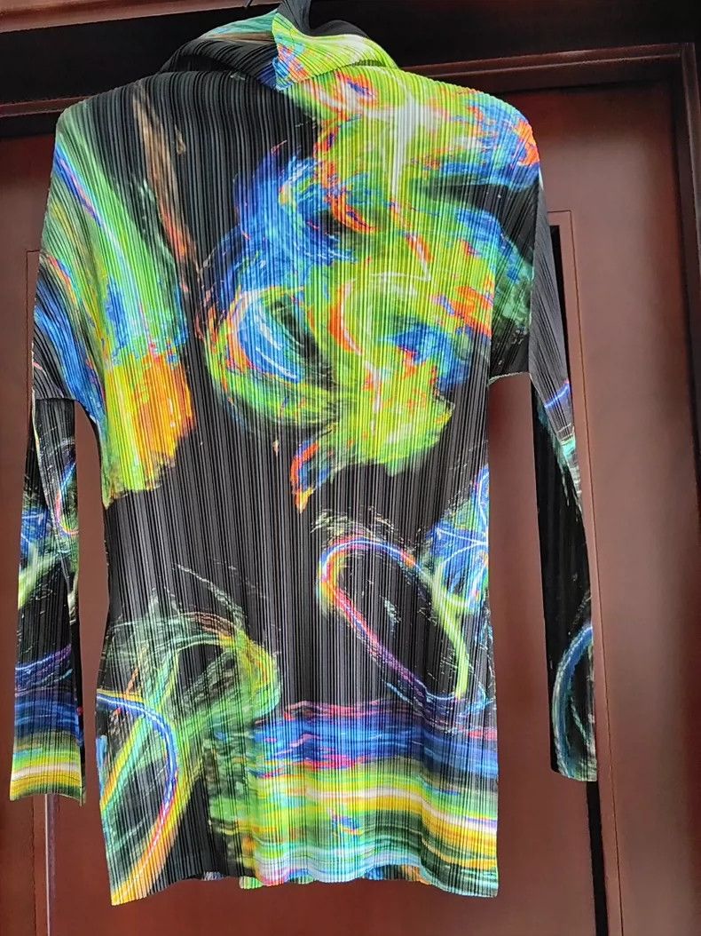 Issey Miyake Issey Miyake size:3 Black and green high-neck top Size S / US 4 / IT 40 - 7 Thumbnail