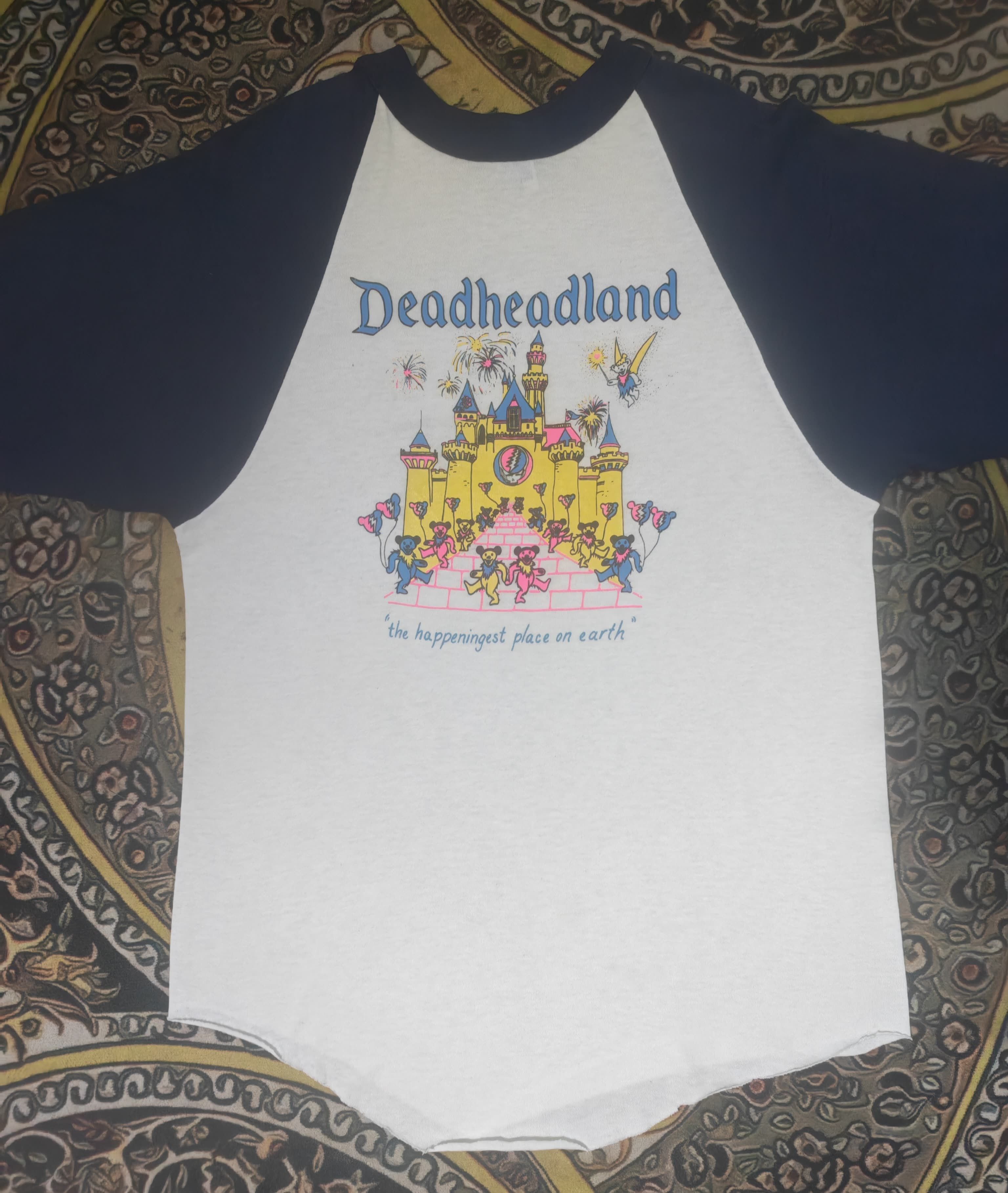Vintage Vintage Deadheadland Raglan Tee USA Made Graphic 3/4 Sleeve Size US S / EU 44-46 / 1 - 3 Thumbnail