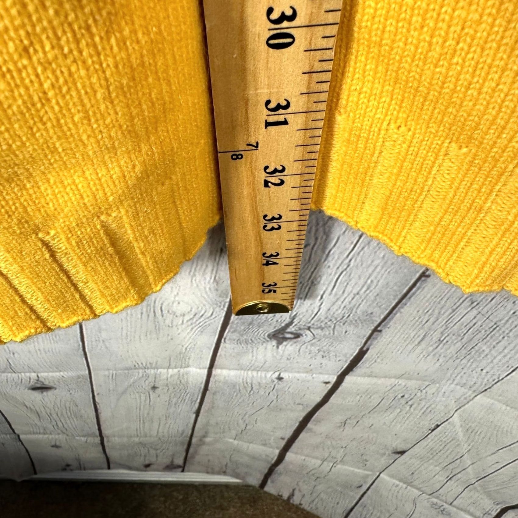 Vintage Gobi Cashmere Tunic Sweater Womens S Yellow V-Neck Chevron Pointelle Open-Knit Long Sleeve 100% Cashmere New Size S / US 4 / IT 40 - 7 Thumbnail
