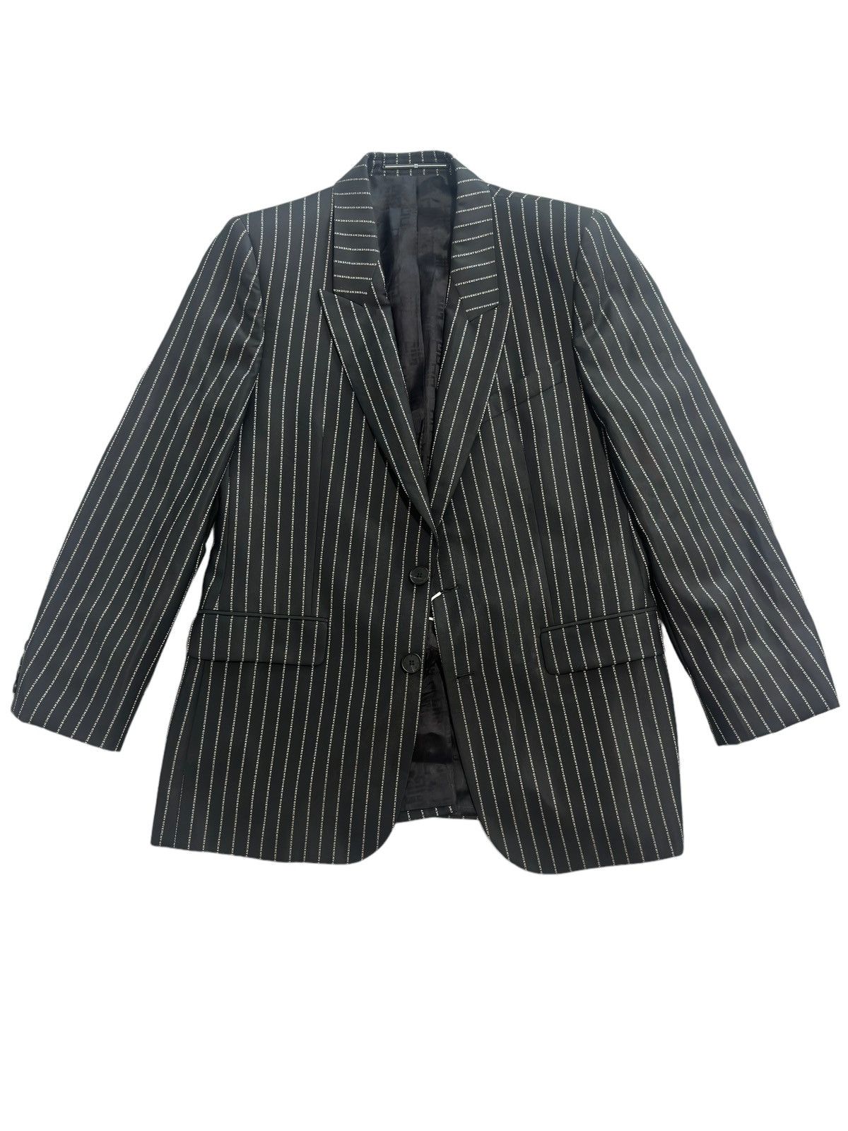 Givenchy Givenchy Logo Pinstripe Blazer Size 52L - 10 Thumbnail