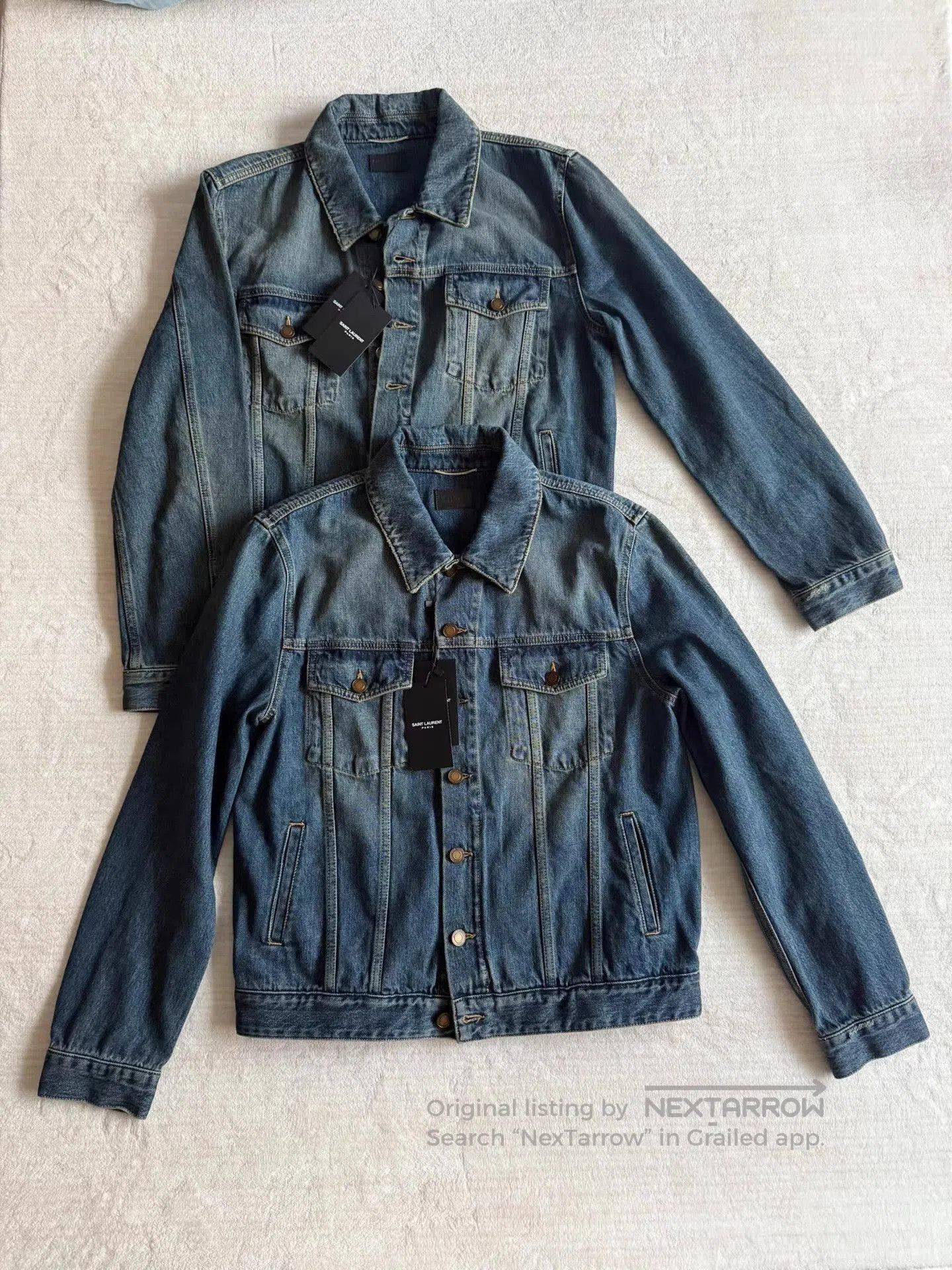 Saint Laurent Paris Blue Denim Jacket with Button Front. Size US L / EU 52-54 / 3 - 1 Thumbnail