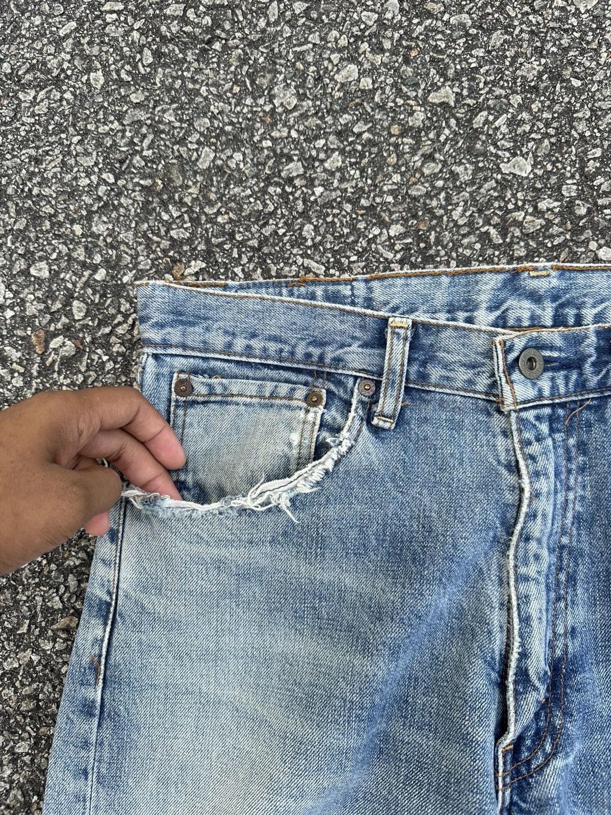 Levi's Vintage Clothing 👹Vintage Levi’s 503 Thrashed Straight Cut Jeans Size US 31 - 8 Thumbnail