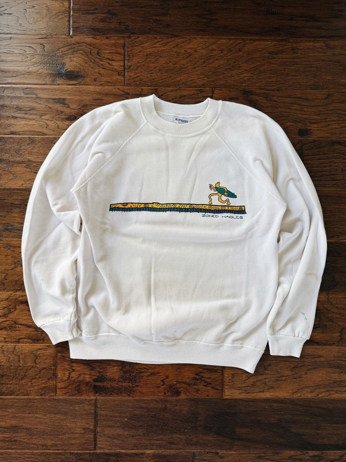 Vintage Vintage 80s Surf Crewneck Zoned Haoles Hawaii USA Big Wave Size US L / EU 52-54 / 3 - 2 Thumbnail