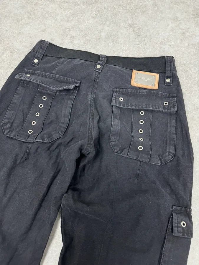 Dolce & Gabbana AW2003 Dolce & Gabbana Eyelet Black Cargo Pants Size US 39 - 7 Thumbnail
