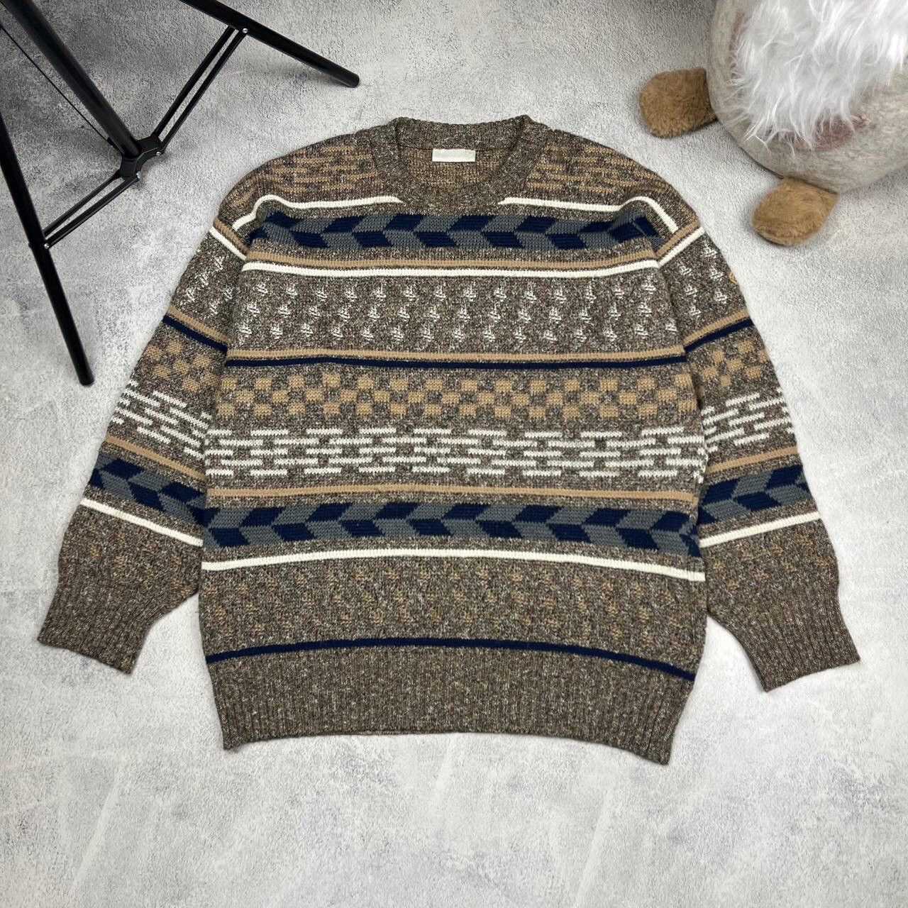 image of Adidas 90’S Distressed Y2K Sweater in Brown, Men's (Size Medium)