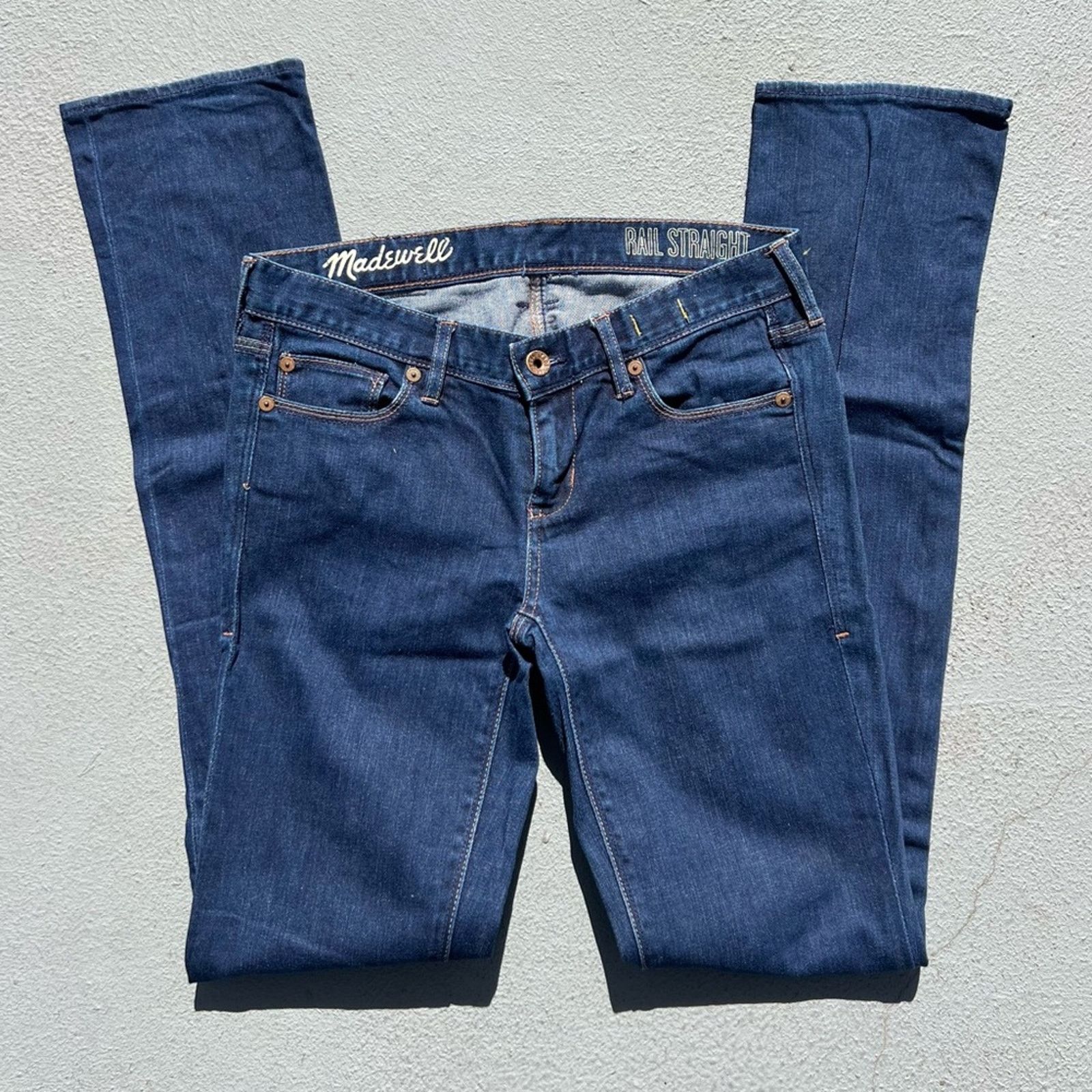 Madewell Madewell rail straight dark wash jeans 25x34 Size 25" / US 0 / IT 36 - 1 Thumbnail