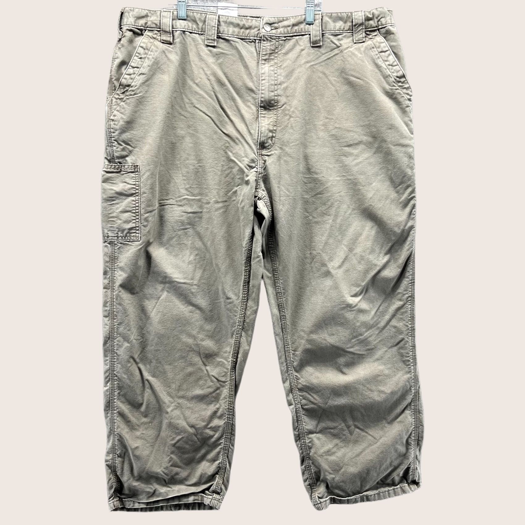 Carhartt Carhartt Pants Men 46x30 Khaki Beige Cargo Canvas Work Pant B151 LBR Size US 30 / EU 46 - 1 Thumbnail