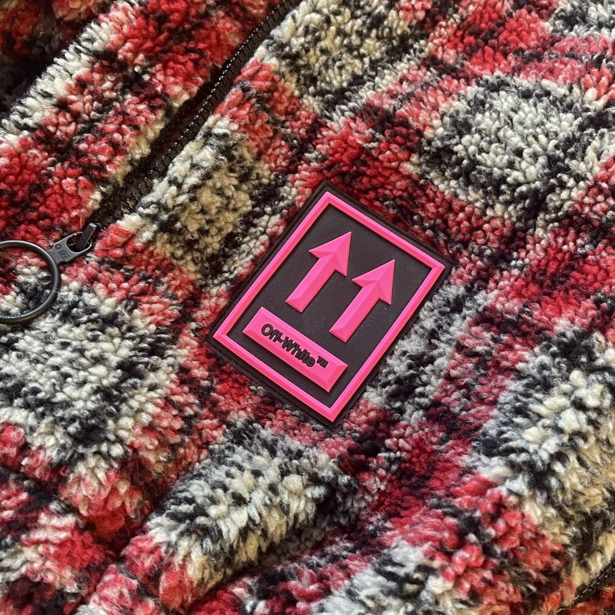 Off-White Off White Red Plaid Fleece Jacket Oversized 2013 Size US M / EU 48-50 / 2 - 3 Thumbnail
