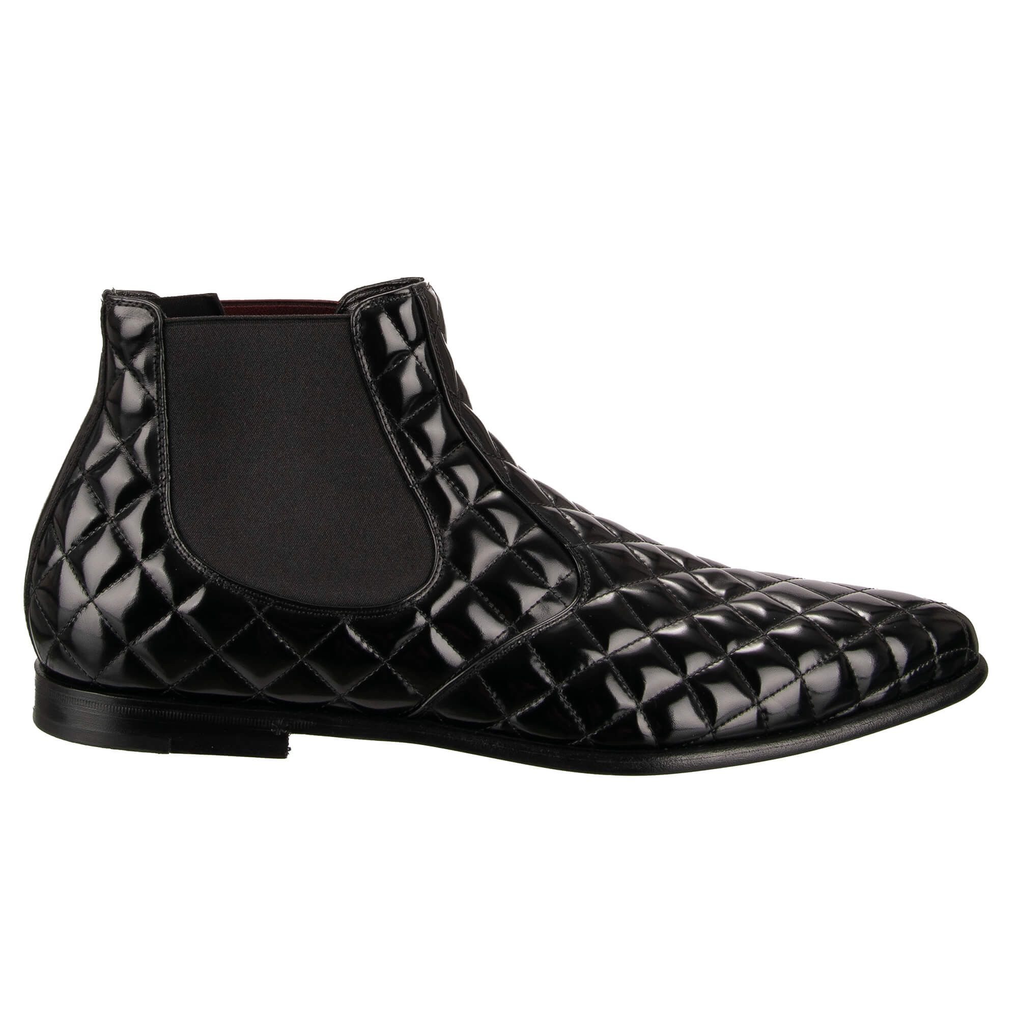 Dolce & Gabbana o1y0125 Leather Ankle Boots in Black Size US 7 / EU 40 - 1 Thumbnail