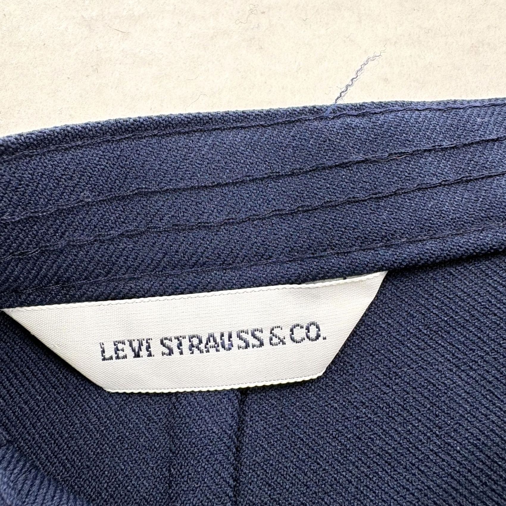Levi's VINTAGE Levi's Skirt Womens 12 Blue Polyester A-Line Midi High Waist Twill USA Pockets Zip Size 34" / US 12 / IT 48 - 3 Thumbnail
