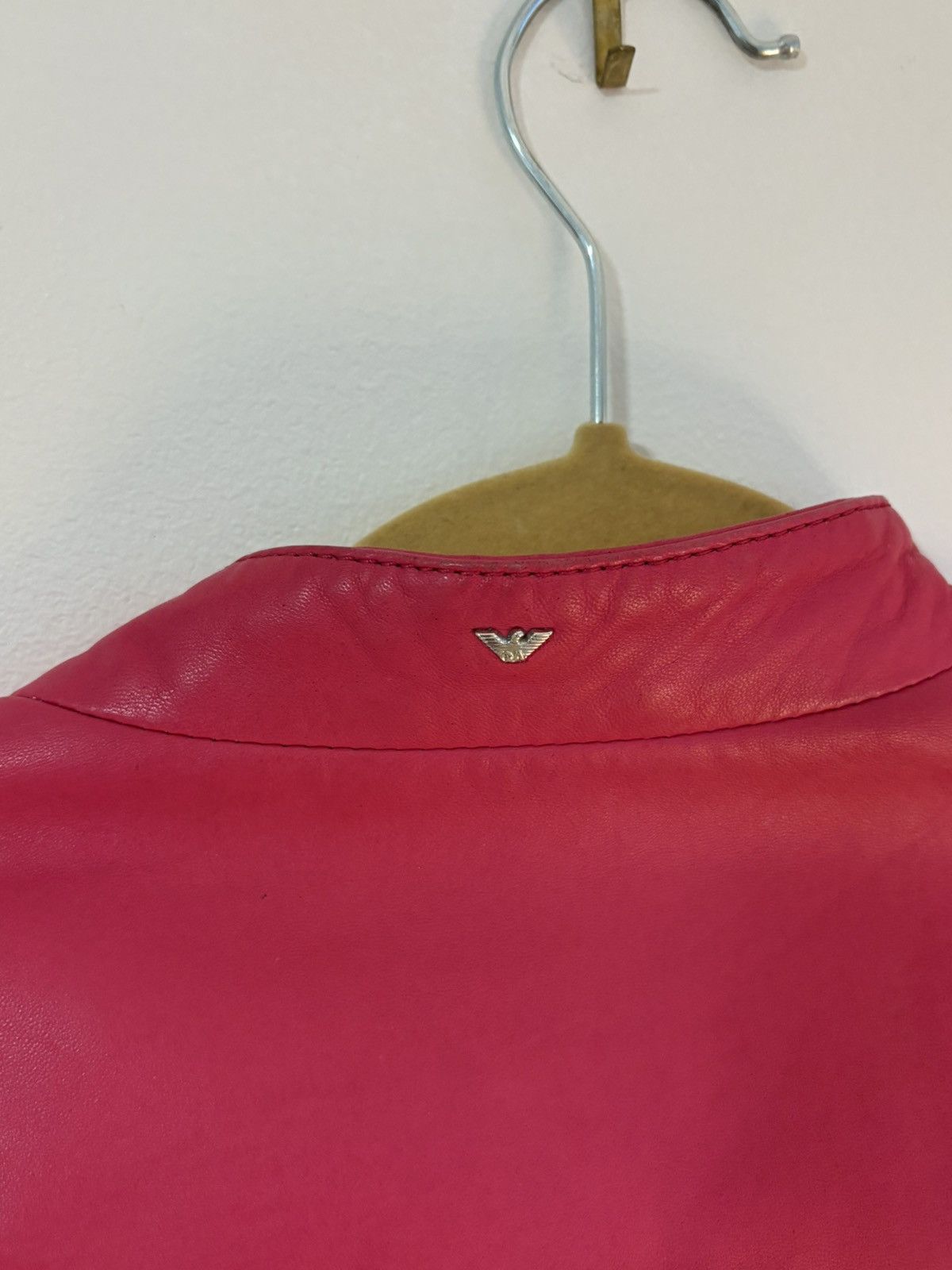 Armani Vintage Armani pink leather jacket Size XL / US 12-14 / IT 48-50 - 4 Thumbnail