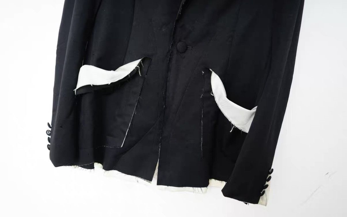 Sulvam Sulvam Cut-Out Distressed Double Layer Wool Blazer Jacket Size US S / EU 44-46 / 1 - 5 Thumbnail