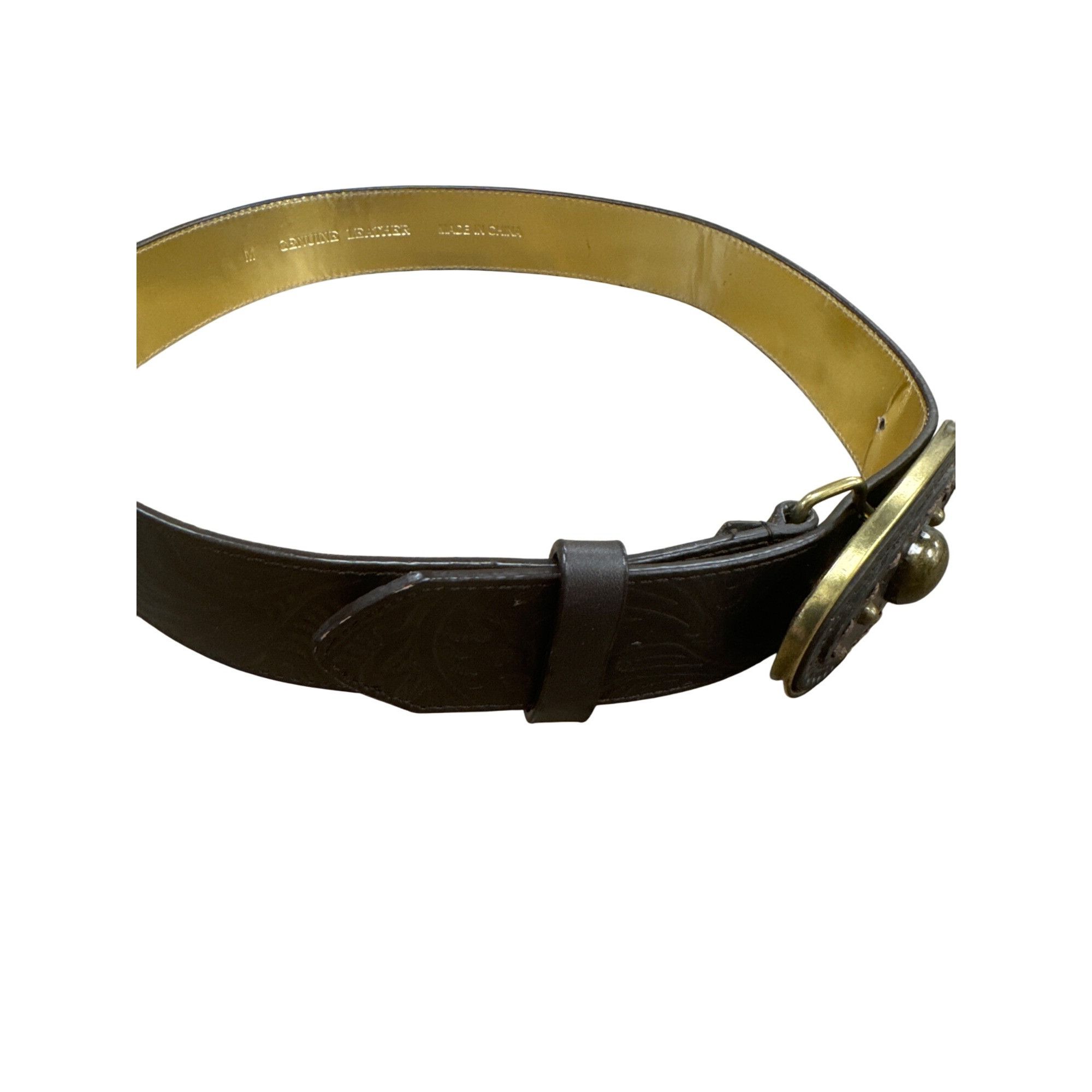 Other Adrienne Landau Womens Brown Embossed Leather Belt With Bras Size ONE SIZE - 5 Thumbnail
