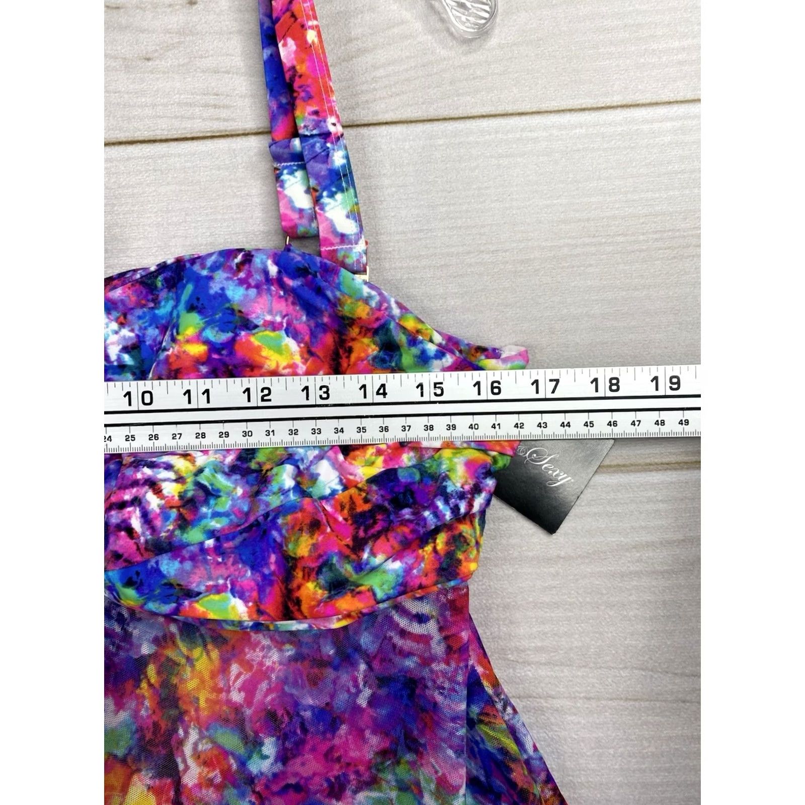 Swims Smart & Sexy Tankini Top Womens Tankini 38D Multicolor Tie Dye Underwire Beach Swimwear Adjustable Padded Size XS / US 0-2 / IT 36-38 - 6 Thumbnail