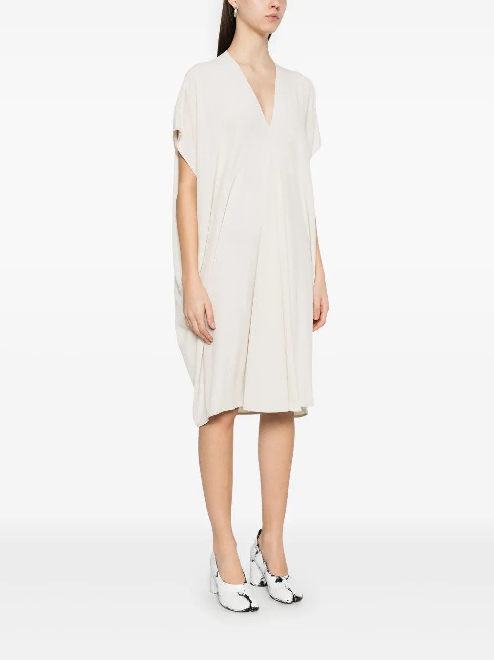 Rick Owens o1y0126 Midi Dress in Light Gray Size S / US 4 / IT 40 - 3 Thumbnail