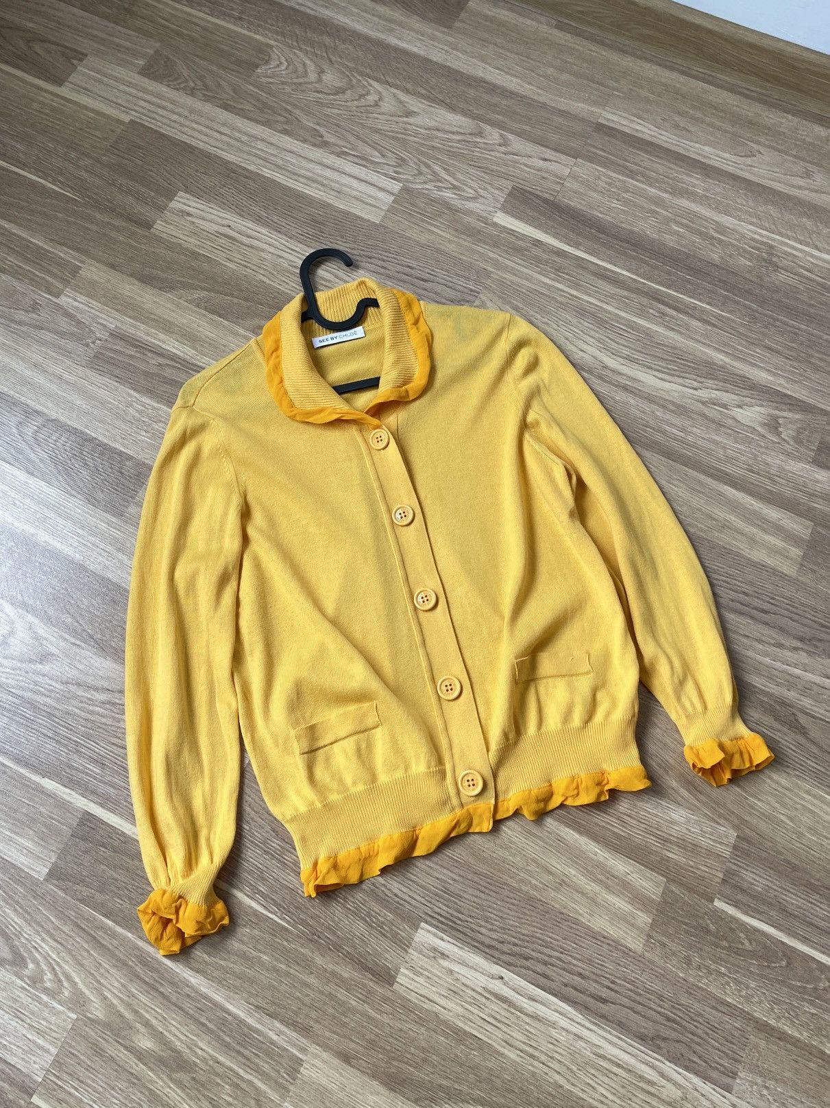 See by Chloe See By Chloe Cotton Yellow Cardigan Size US8 Size M / US 6-8 / IT 42-44 - 1 Thumbnail