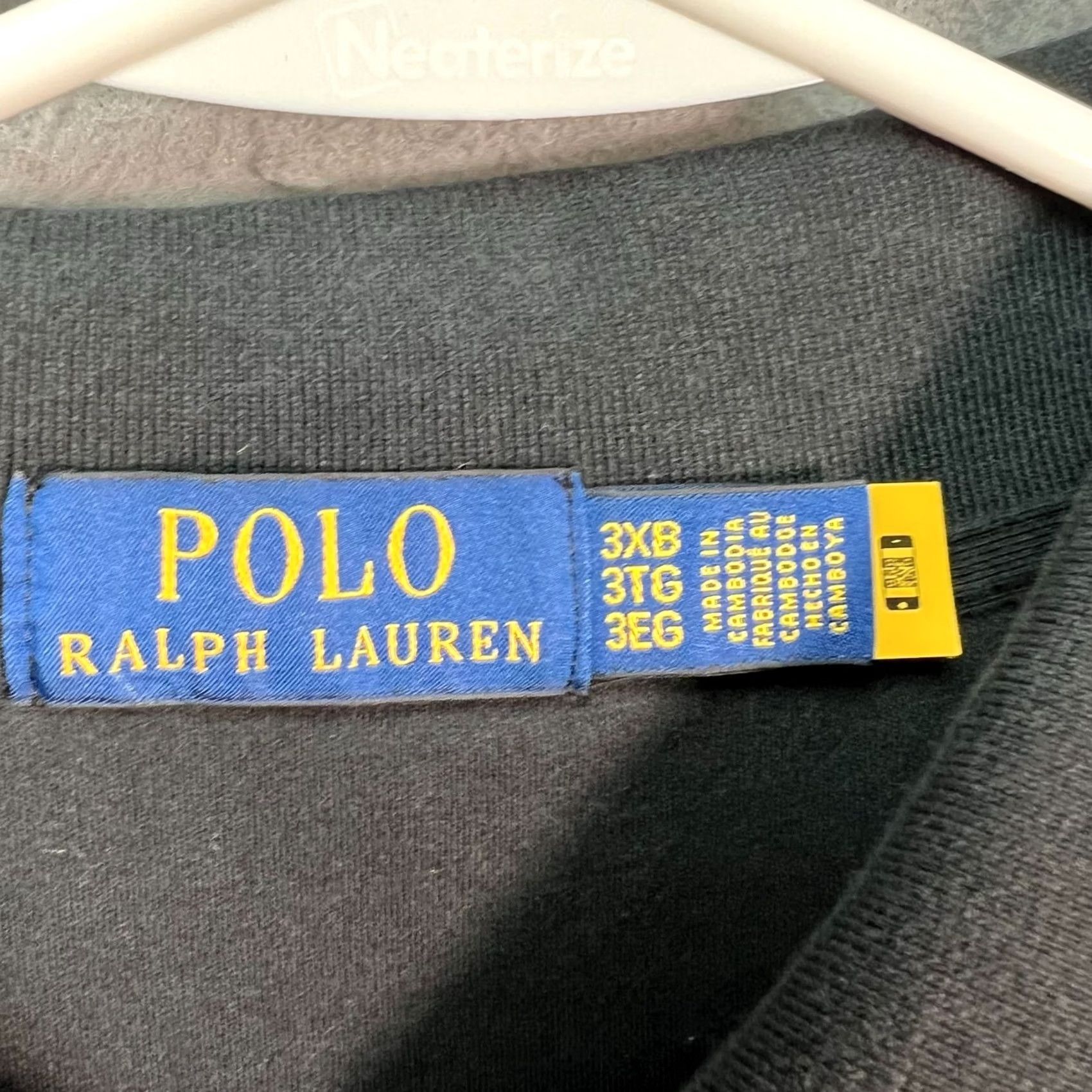 Polo Ralph Lauren VINTAGE Polo Ralph Lauren Black Polo Shirt Big & Tall 3XB Short Sleeve 100% Cotton Mens XS? Size US XXL / EU 58 / 5 - 3 Thumbnail