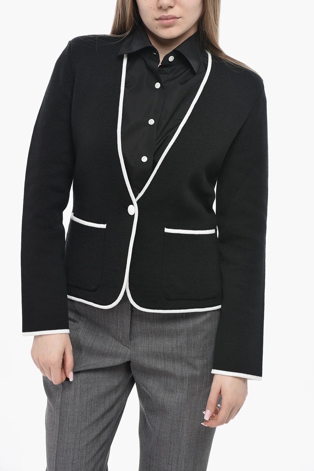 Thom Browne og1mm0426 Virgin Wool Cardigan in Black Size S / US 4 / IT 40 - 1 Thumbnail