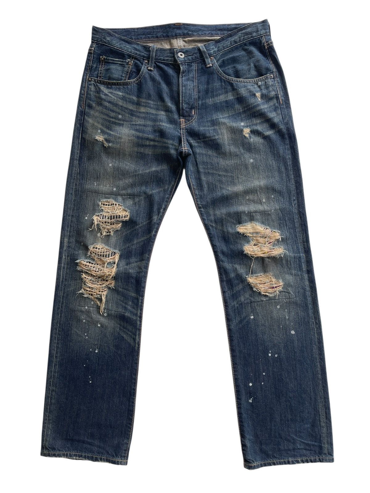 Edwin Edwin Ripped Distressed Denim Size US 35 - 1 Thumbnail