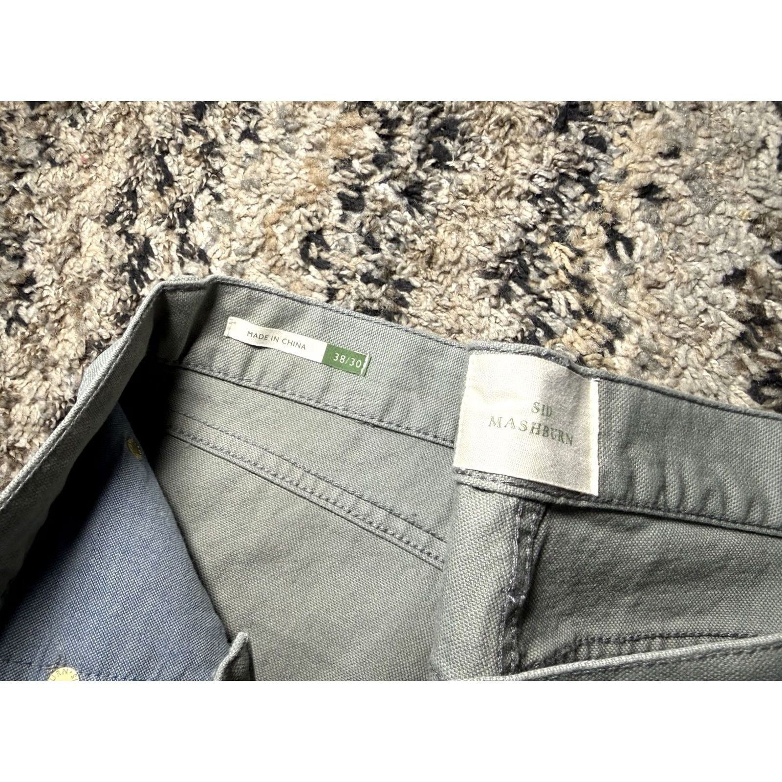 Sid Mashburn Sid Mashburn Mens 38x30 Slim Straight Canvas 5 Pocket Pants GRAY CANVAS Size US 38 / EU 54 - 5 Thumbnail