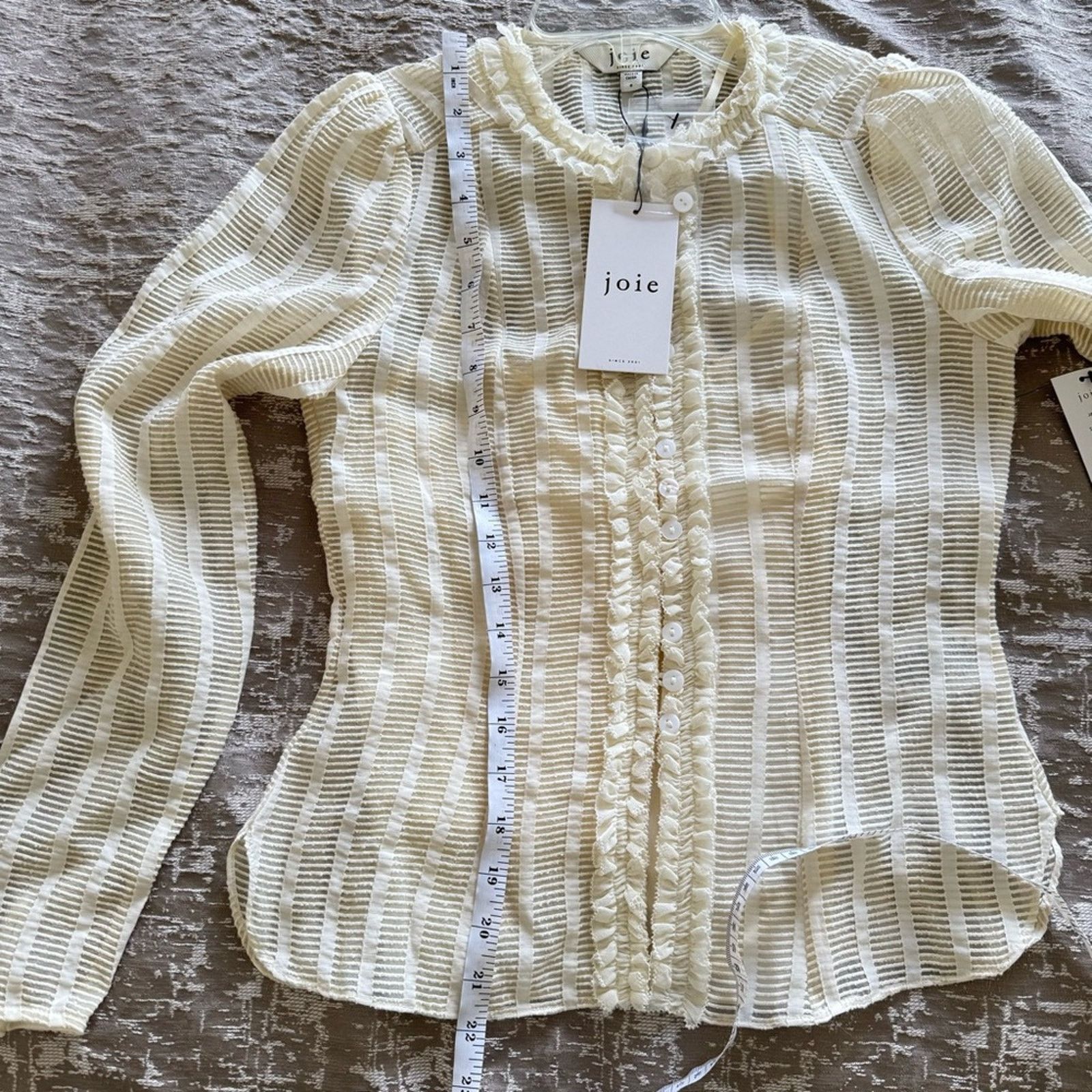 Joie NWT! Joie Jayden Cream Women's Top, Size 0 Size XS / US 0-2 / IT 36-38 - 14 Thumbnail