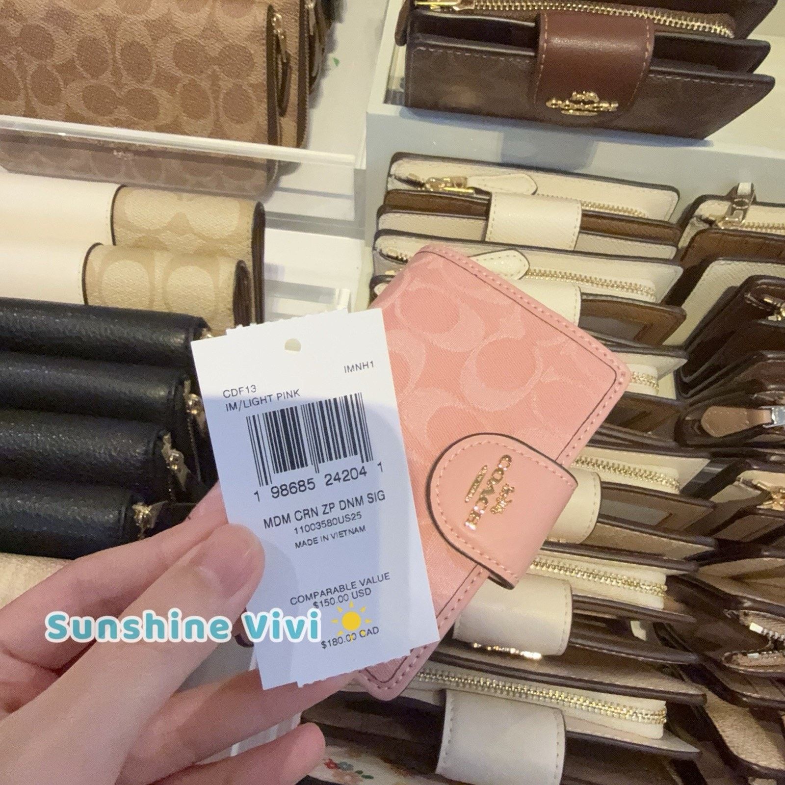 Coach NWT Coach Medium Corner Zip Wallet denim CDF13 Light Pink Size ONE SIZE - 4 Thumbnail