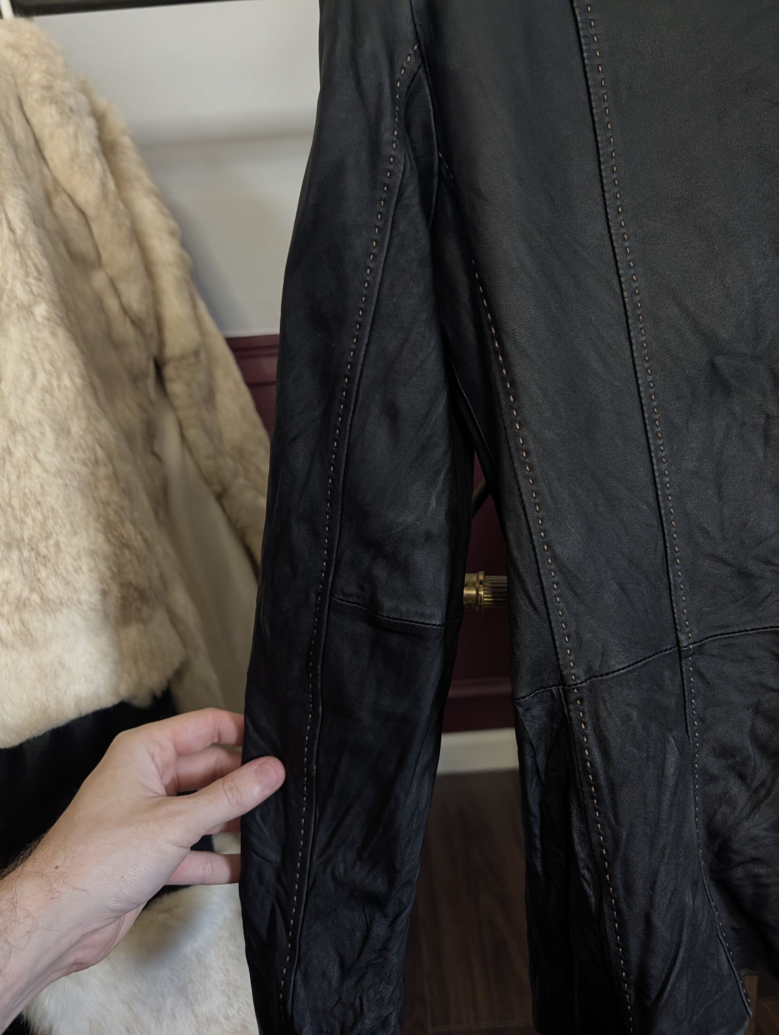 Pendleton Black real leather hand stitched VTG biker jacket S Size S / US 4 / IT 40 - 11 Thumbnail