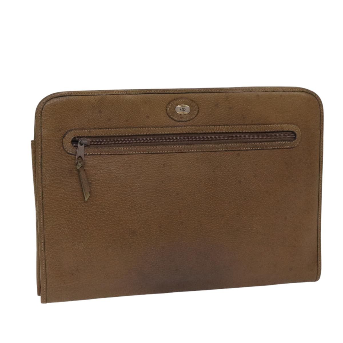 Gucci Document Bag Brown Leather Clutch Bag (Pre-Owned) Size ONE SIZE - 1 Thumbnail