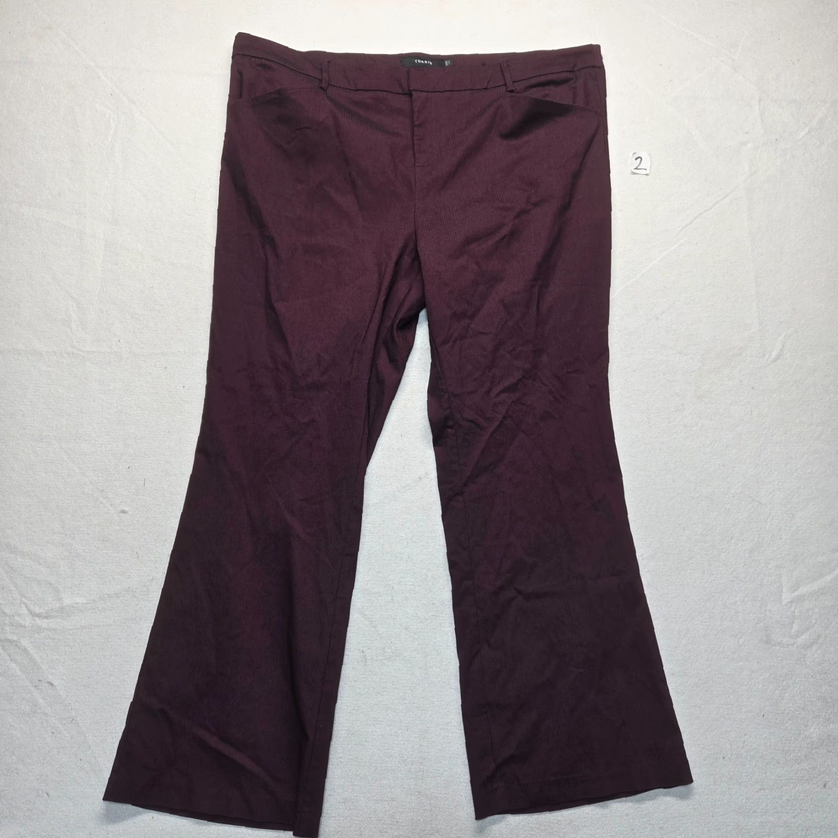 Torrid Torrid Pants Women’s 26 Purple Crop Ankle Stretch Flat Front Rayon Nylon Blend Pants Size 26" / US 2 / IT 38 - 2 Thumbnail