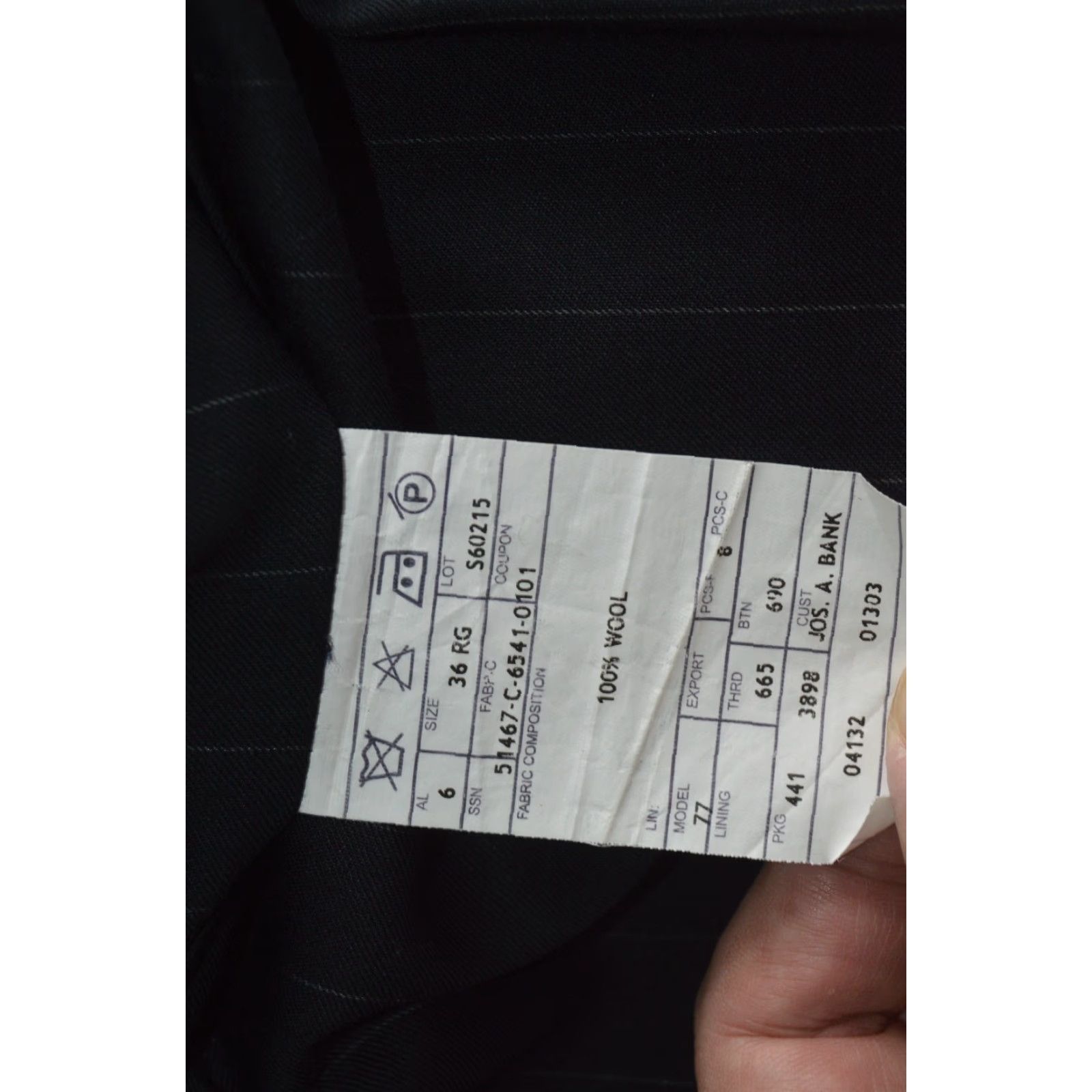 Jos. A. Bank Jos A. Bank Men's Pants Size 36R Black Wool Striped Size US 36 / EU 52 - 5 Thumbnail