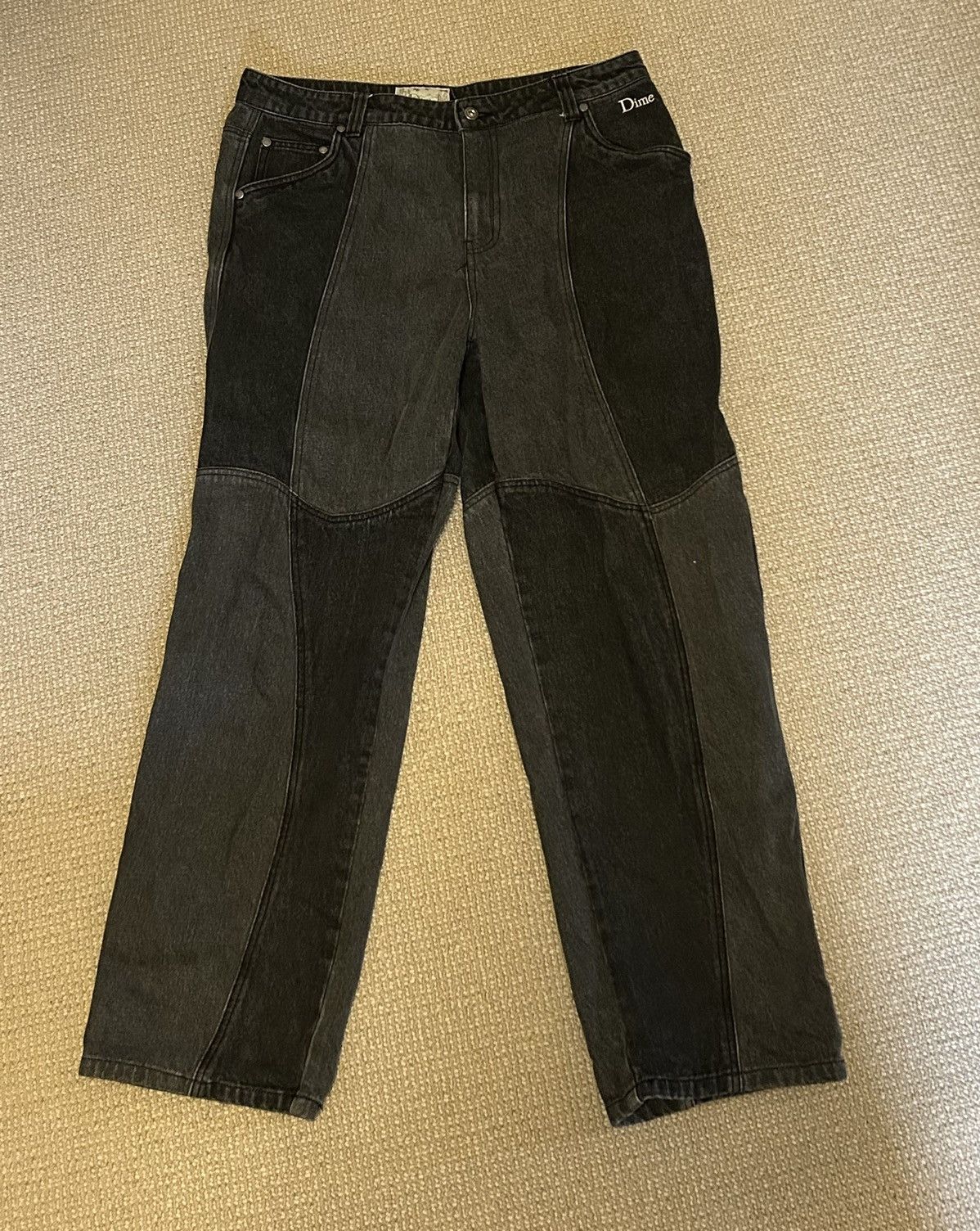 Dime Blocked Relaxed Denim Pants | Grailed