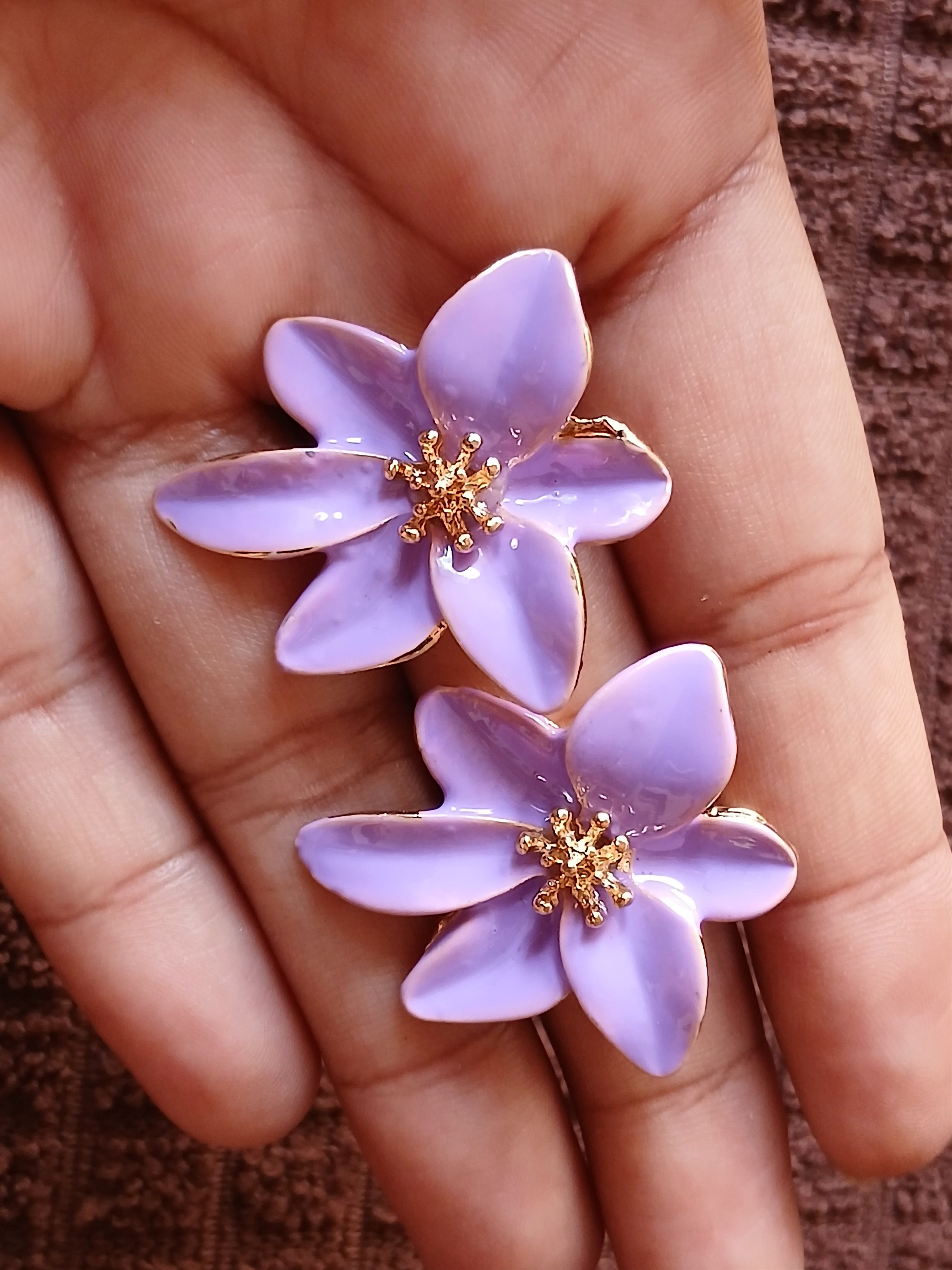 Other Lavender Flower Studs Size ONE SIZE - 1 Preview