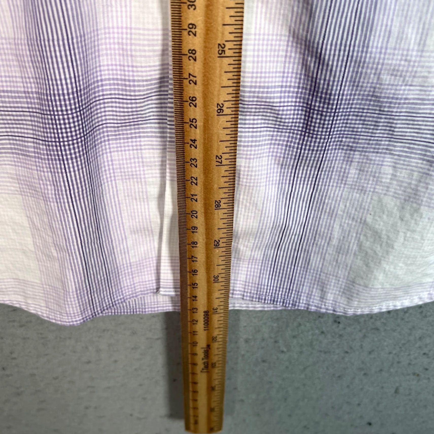 Calvin Klein Calvin Klein Purple & White Plaid Dress Shirt Mens Large 16-16.5 Shirt Men Adult Large Purple Plaid Long Sleeve Button-Up Dress Shirt Mens 16-16.5 Size 42R - 6 Thumbnail