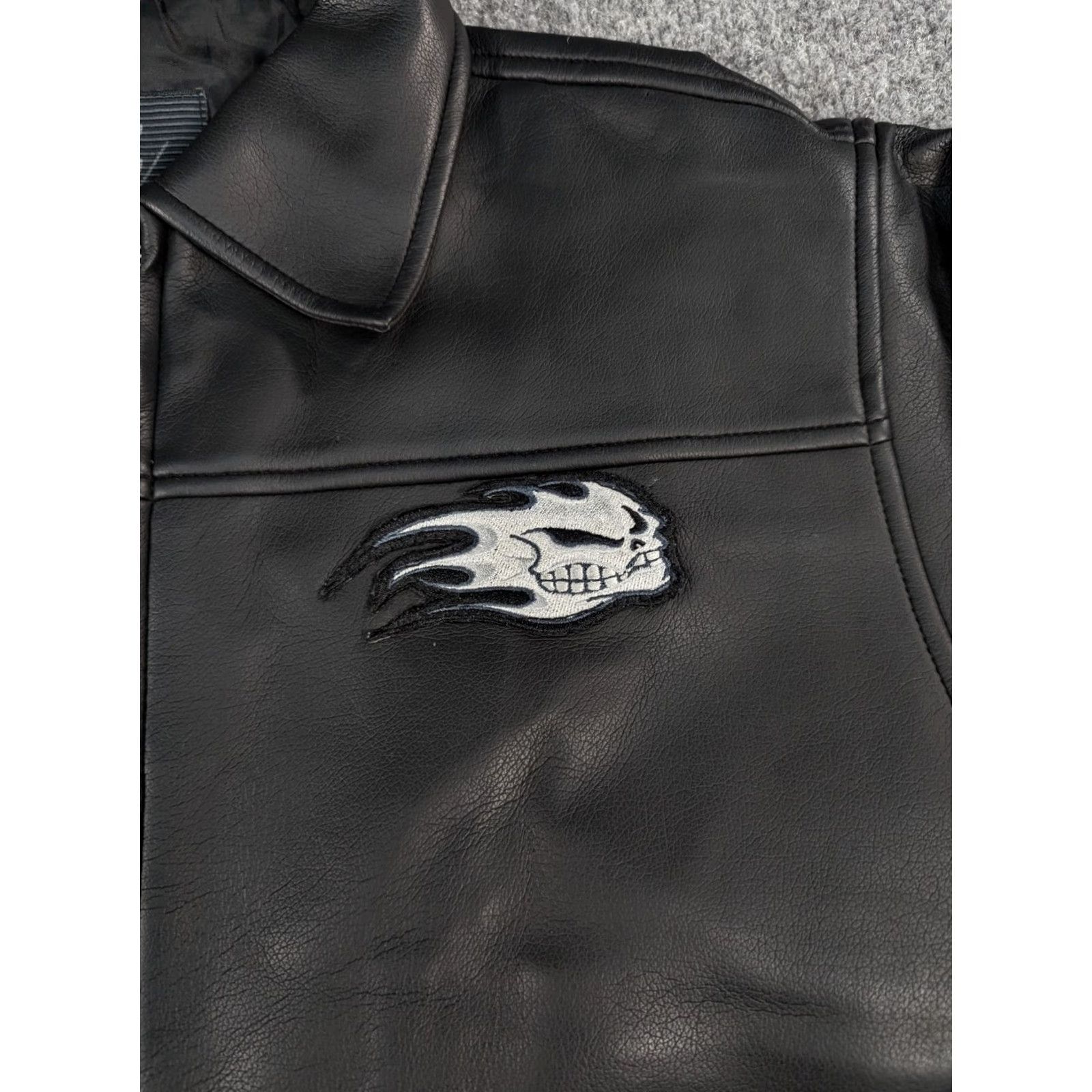 No Fear VINTAGE No Fear Faux Leather Jacket Men’s S Black 90s Patch Zip Logo Size US S / EU 44-46 / 1 - 2 Thumbnail