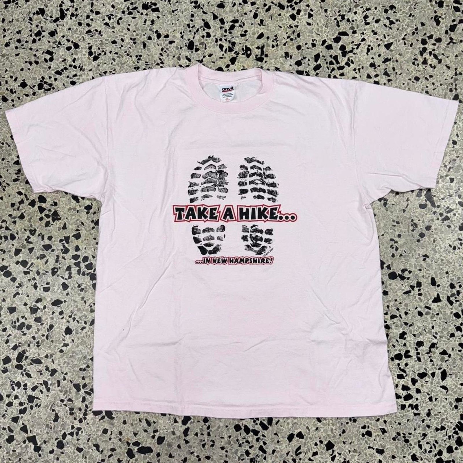Anvil × Vintage VINTAGE Y2K TAKE A HIKE…IN NEW HAMPSHIRE! BOOT SOUVENIR TEE: Size US XL / EU 56 / 4 - 1 Thumbnail