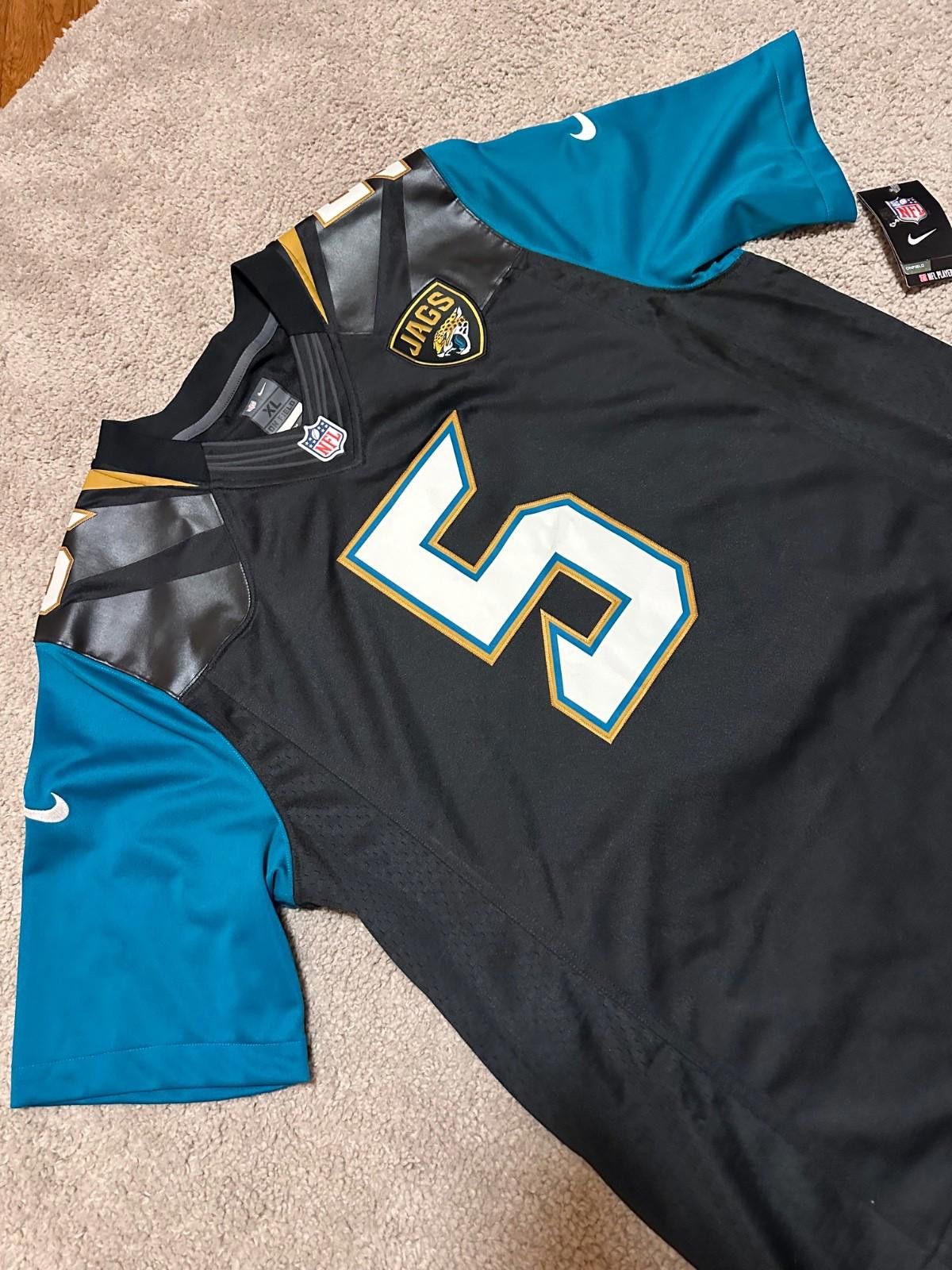 Nike 2014-17 Jacksonville Jaguars Bortles #5 Nike Game Jersey XL Size US XL / EU 56 / 4 - 3 Thumbnail