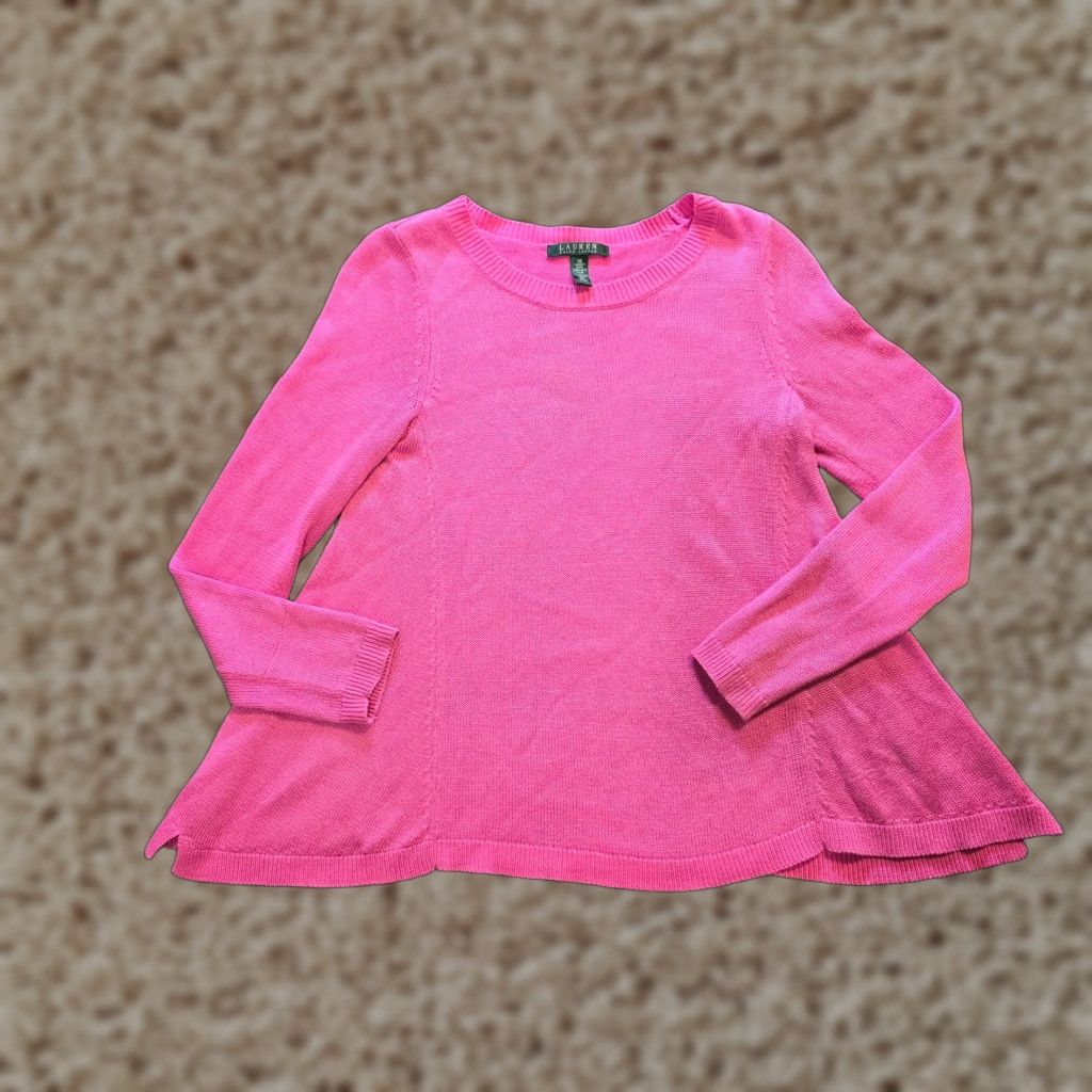 Ralph Lauren Lauren Ralph Lauren Sweater Women XS Pink A Line Long Sleeve Casual Capsule Pullover Knit Round Neck Regular Size Type: Regular Size XS / US 0-2 / IT 36-38 - 1 Thumbnail