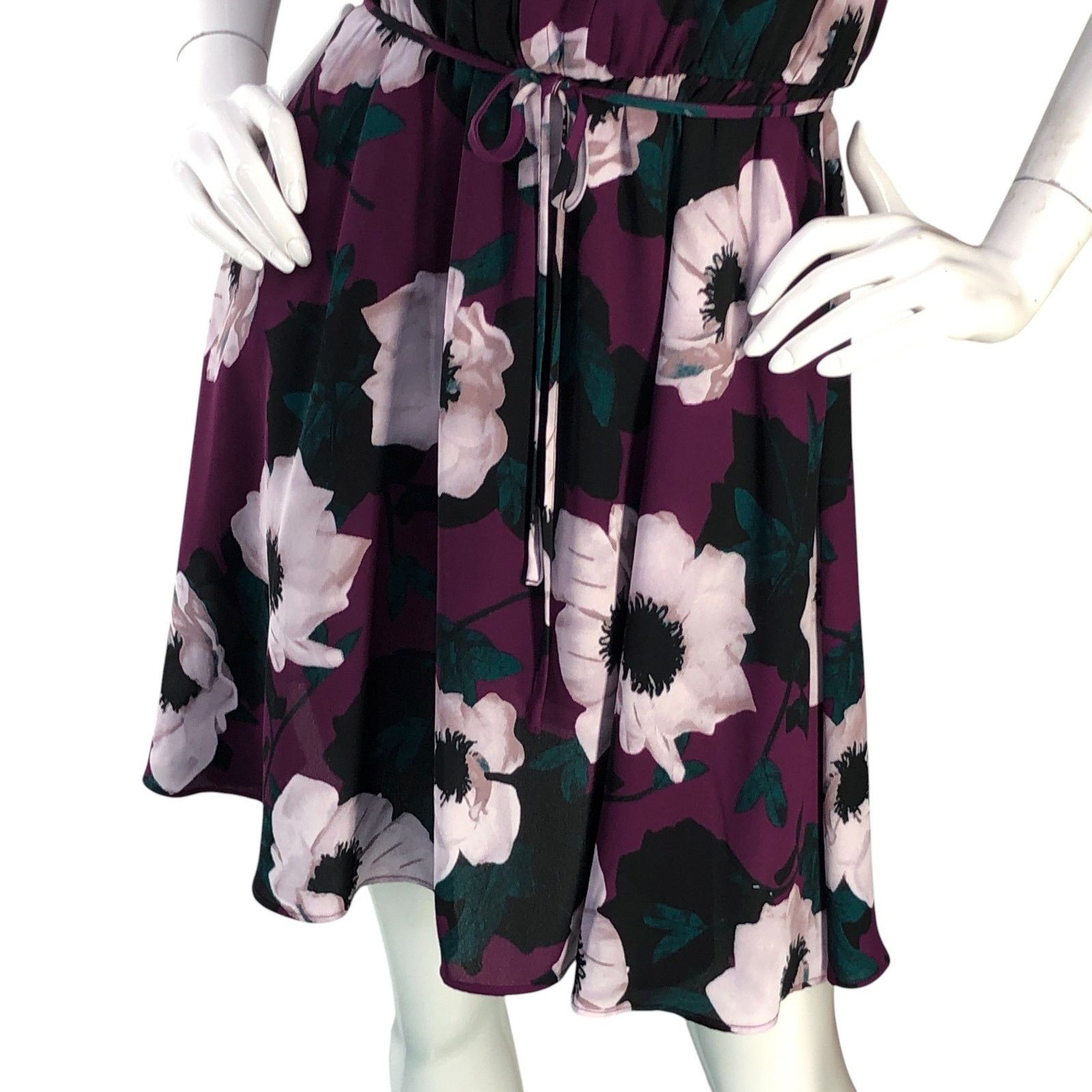 Banana Republic Banana Republic Sz XXSP Dress Sleeveless Floral Print Purple Size XXS / US 00 / IT 34 - 3 Thumbnail