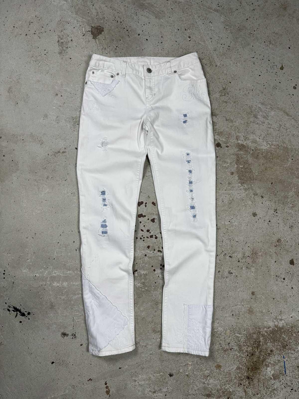 Polo Ralph Lauren × Vintage Vintage Y2K Ralph Lauren Reworked Patched Denim Pants Jeans Size US 27 - 1 Thumbnail